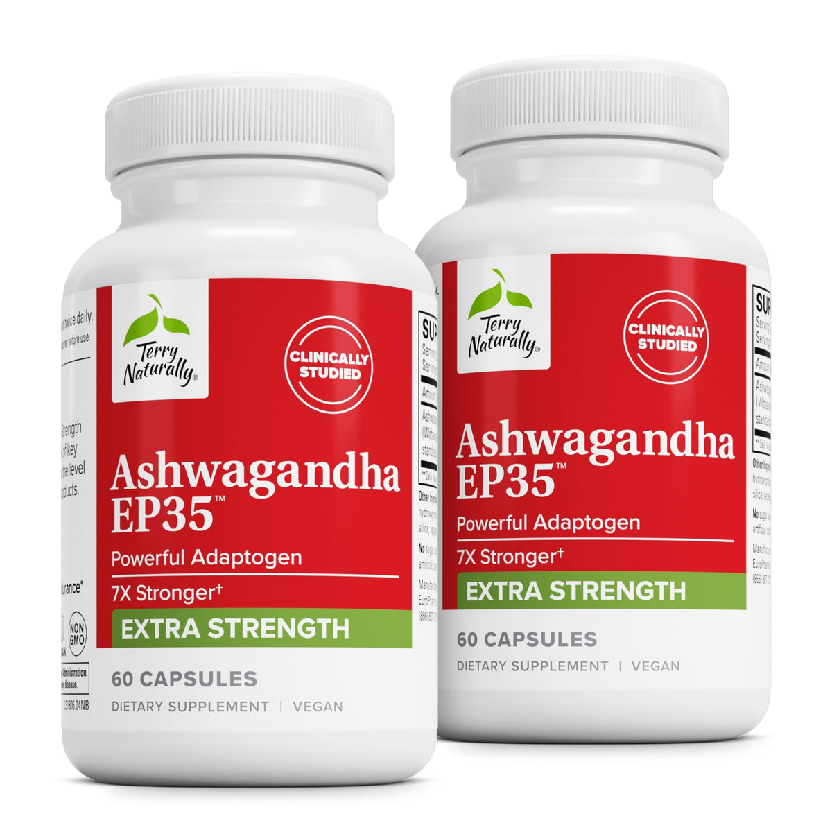 Gélules Terry Naturally Ashwagandha EP35 sur bouteille, soutien potentiel au sommeil et à l'énergie.