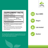 Étiquette Terry Naturally Berberine affichant les informations essentielles.