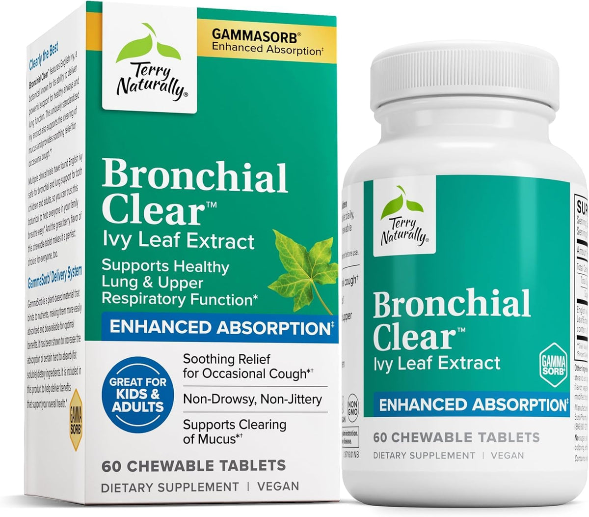 Bronchial Clear Terry Naturally comprimés mâchables, soutien des voies respiratoires