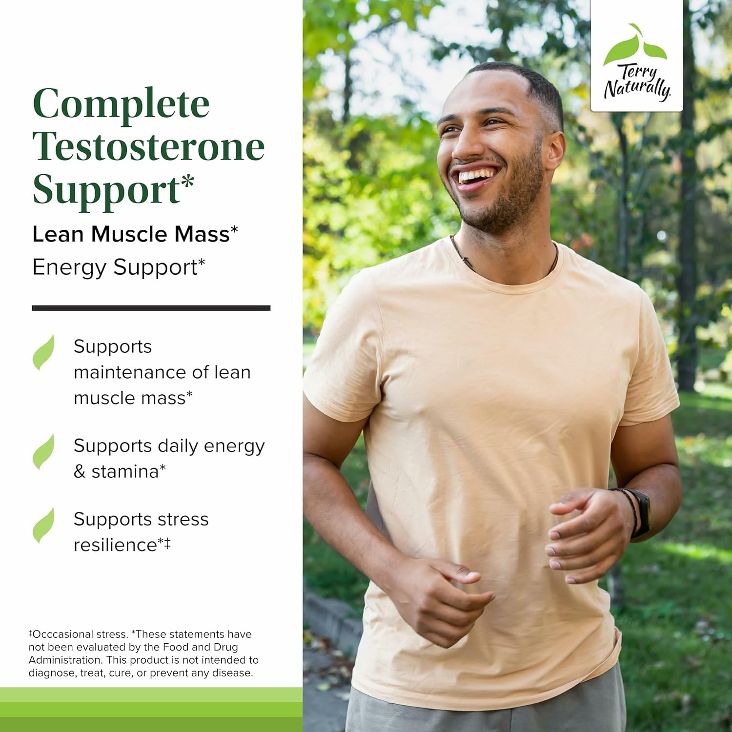 Terry Naturally Complete Testosterone Support – boron et DHEA pour l'équilibre hormonal pendant l'entraînement.