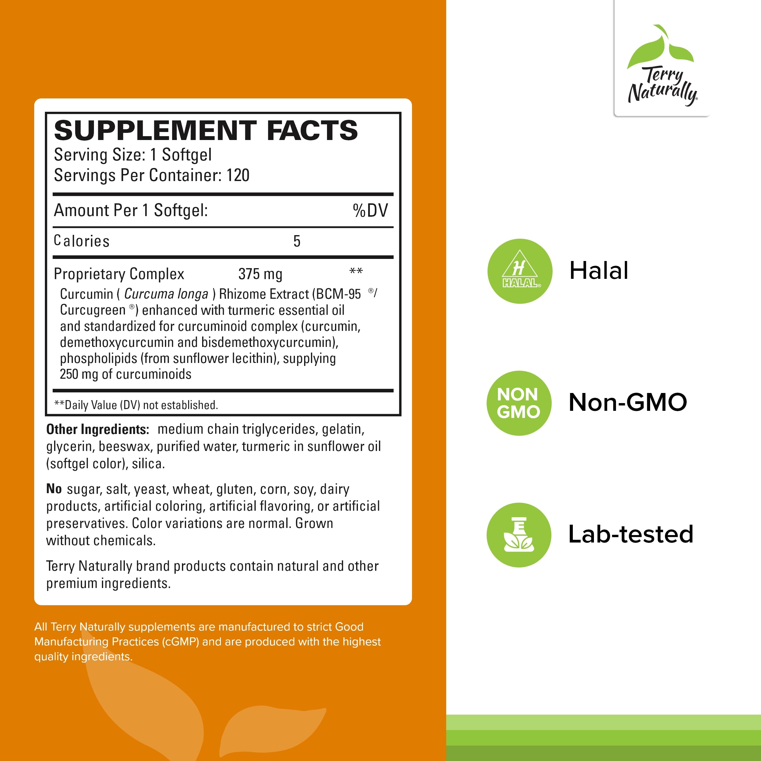 Terry Naturally CuraMed 375mg, curcuminoïdes absorption améliorée, soutien interne quotidien.