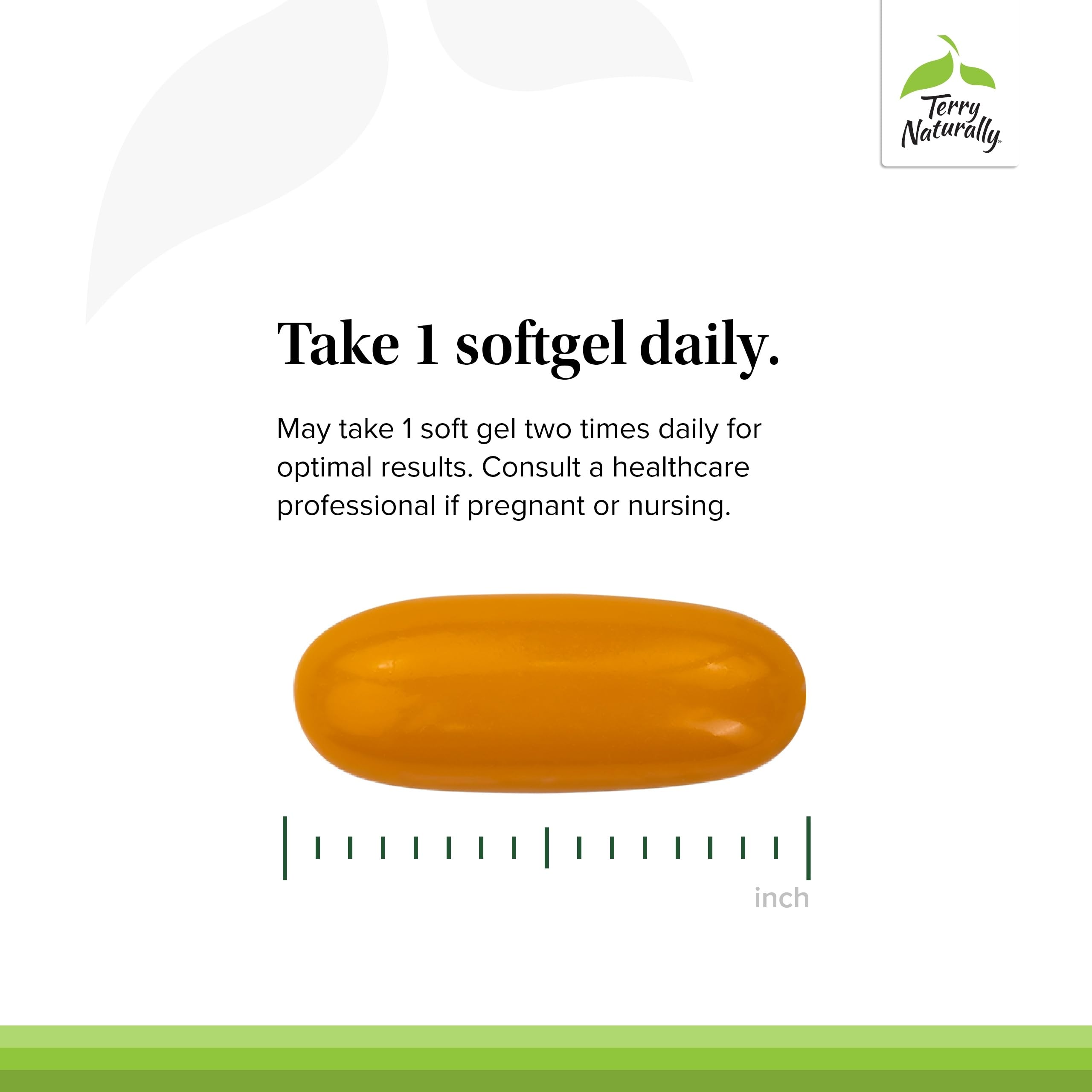 Capsules molles Terry Naturally — soutien immunitaire et fonctions cardiaques.