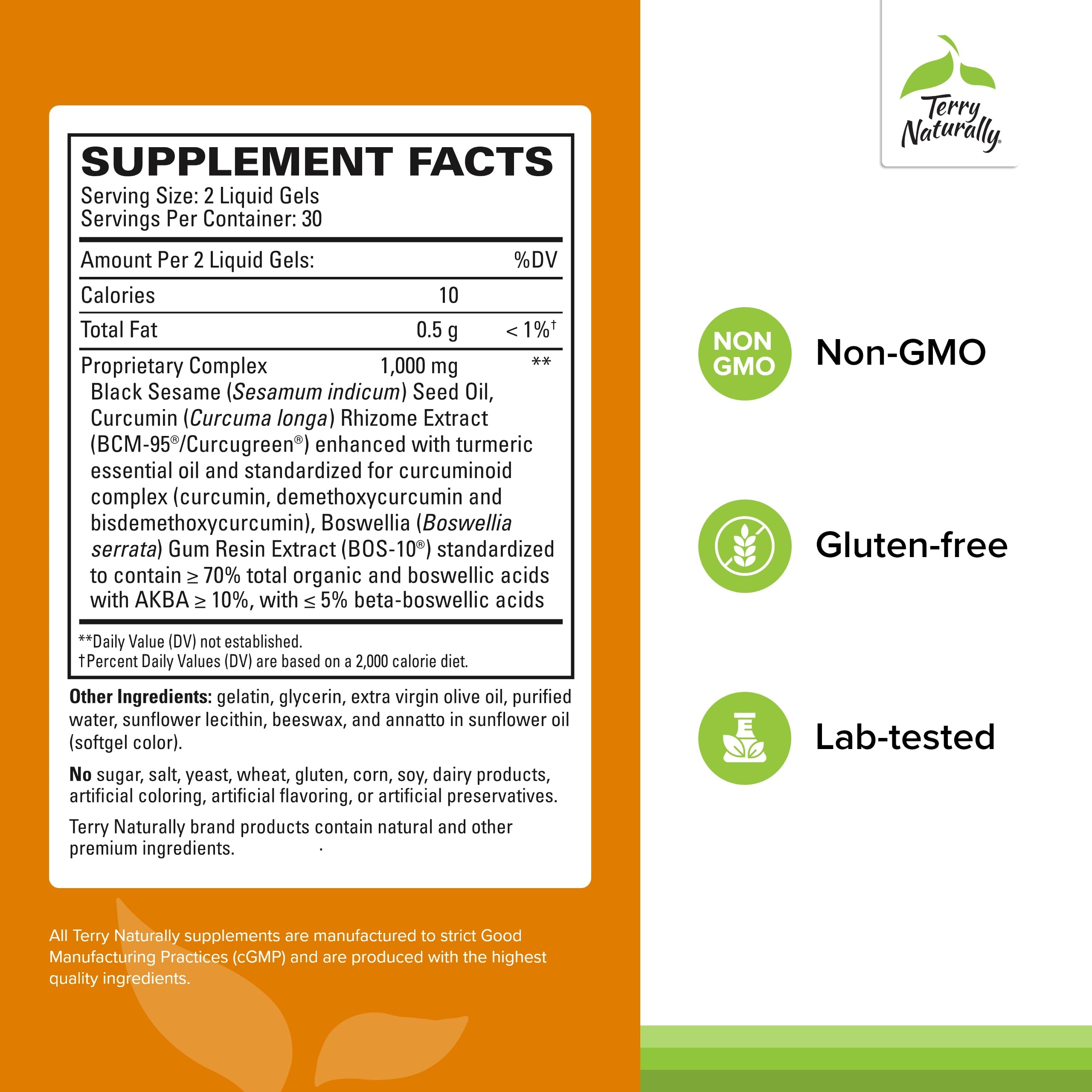 Terry Naturally CuraMed Curcumin BCM-95, concentration élevée pour le confort quotidien.