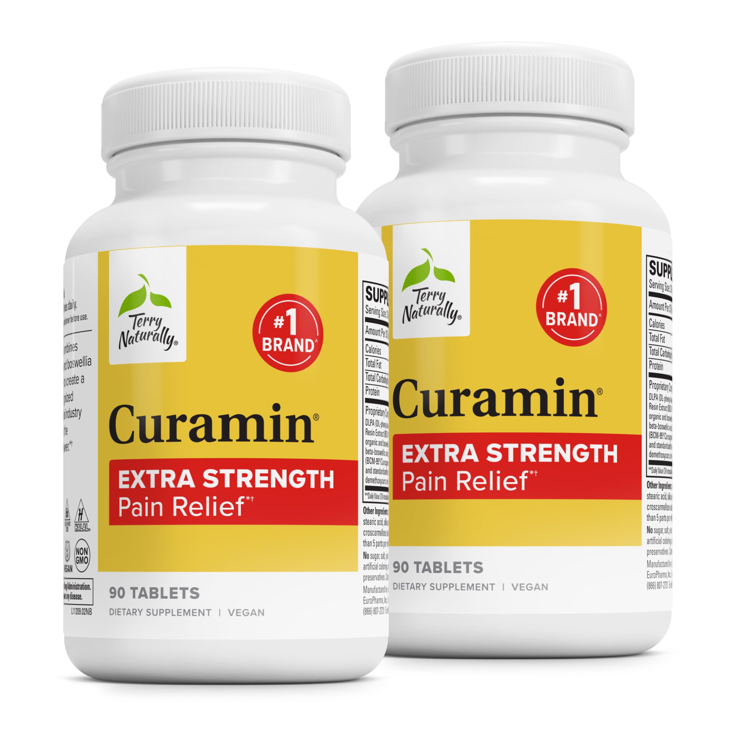 Bouteille Terry Naturally Curamin Extra Strength, idéale pour un soutien occasionnel du confort musculaire.