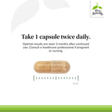 Capsules et flacon Terry Naturally, dosage quotidien recommandé.