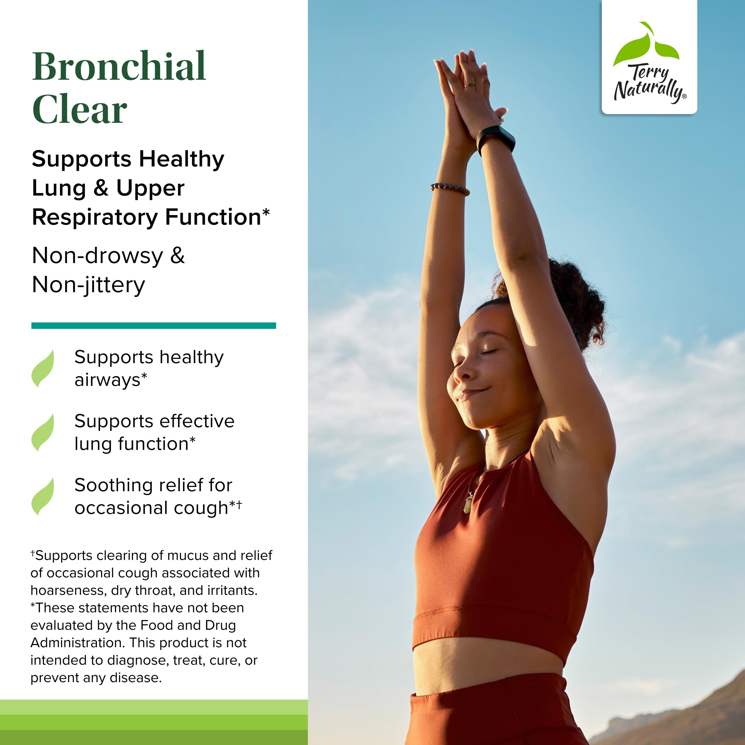 Terry Naturally Bronchial Clear Liquid – etiquette claire et lisible.