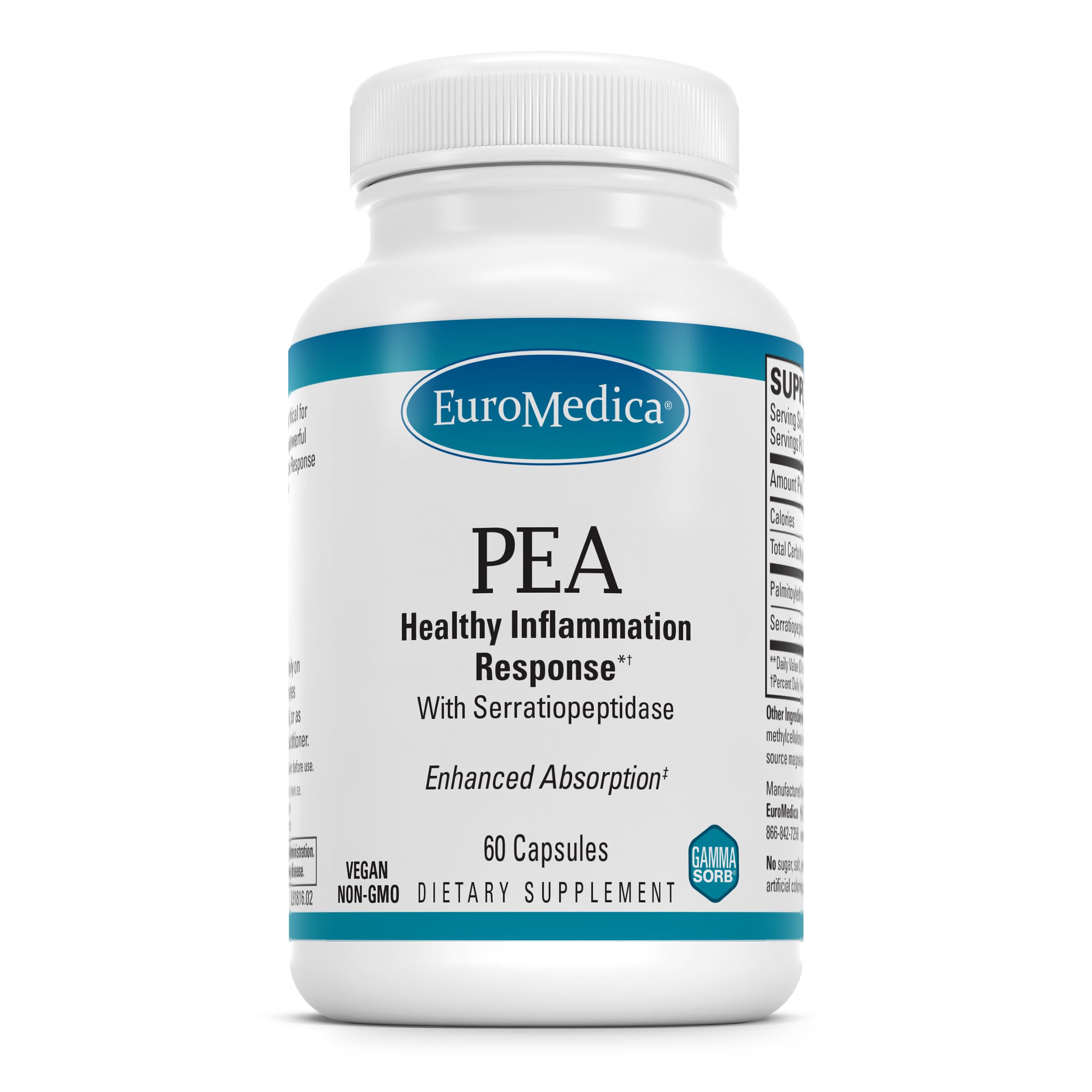Terry Naturally EuroMedica Pea – bouteille de 60 capsules pour le soutien articulaire.