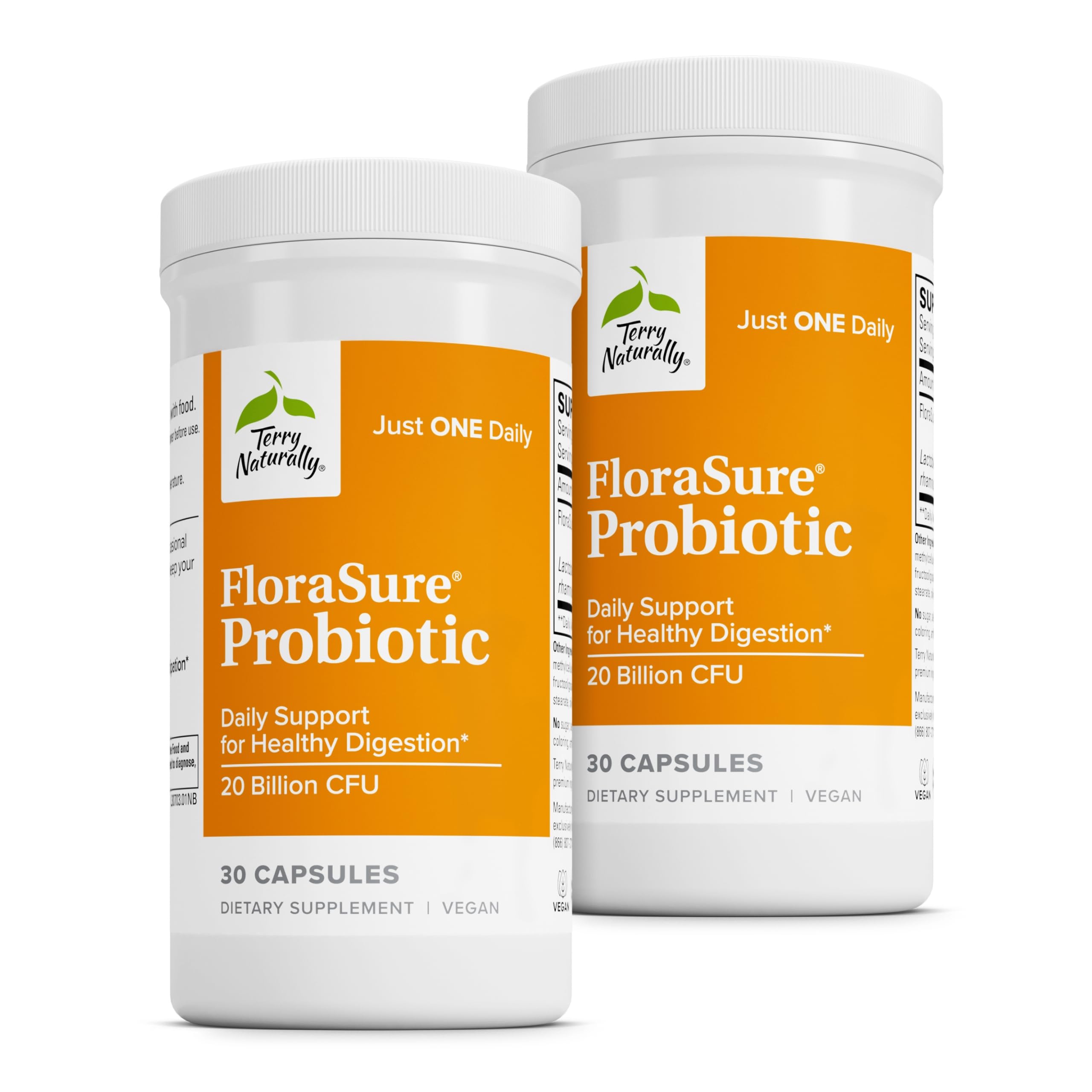 Terry Naturally FloraSure Probiotique, flacon-gélules, soutien digestion équilibrée
