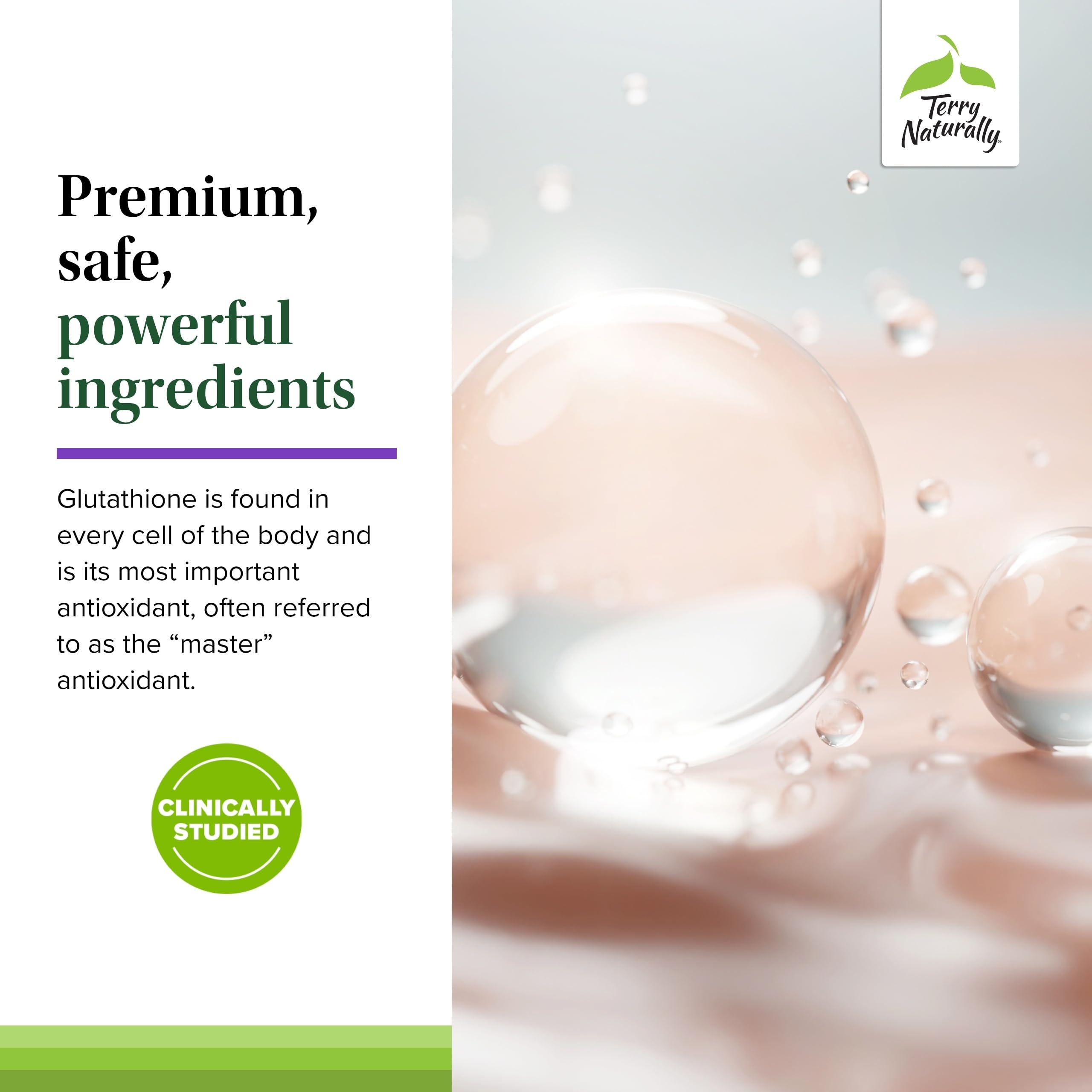 Terry Naturally Glutathione: sans sucre ni gluten pour un mode de vie équilibré.