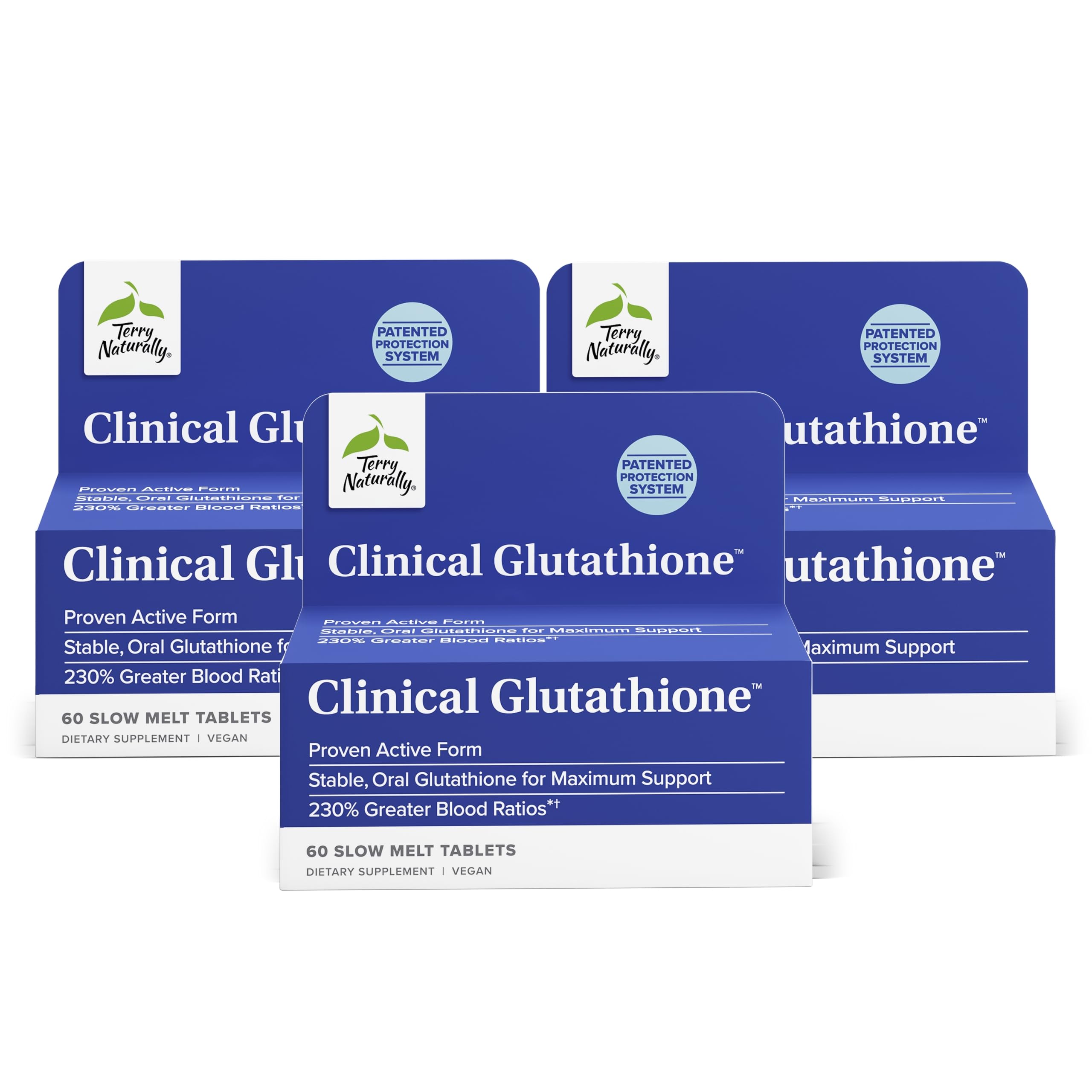Terry Naturally Glutathione : tablettes dissolution lente pour absorption efficace.