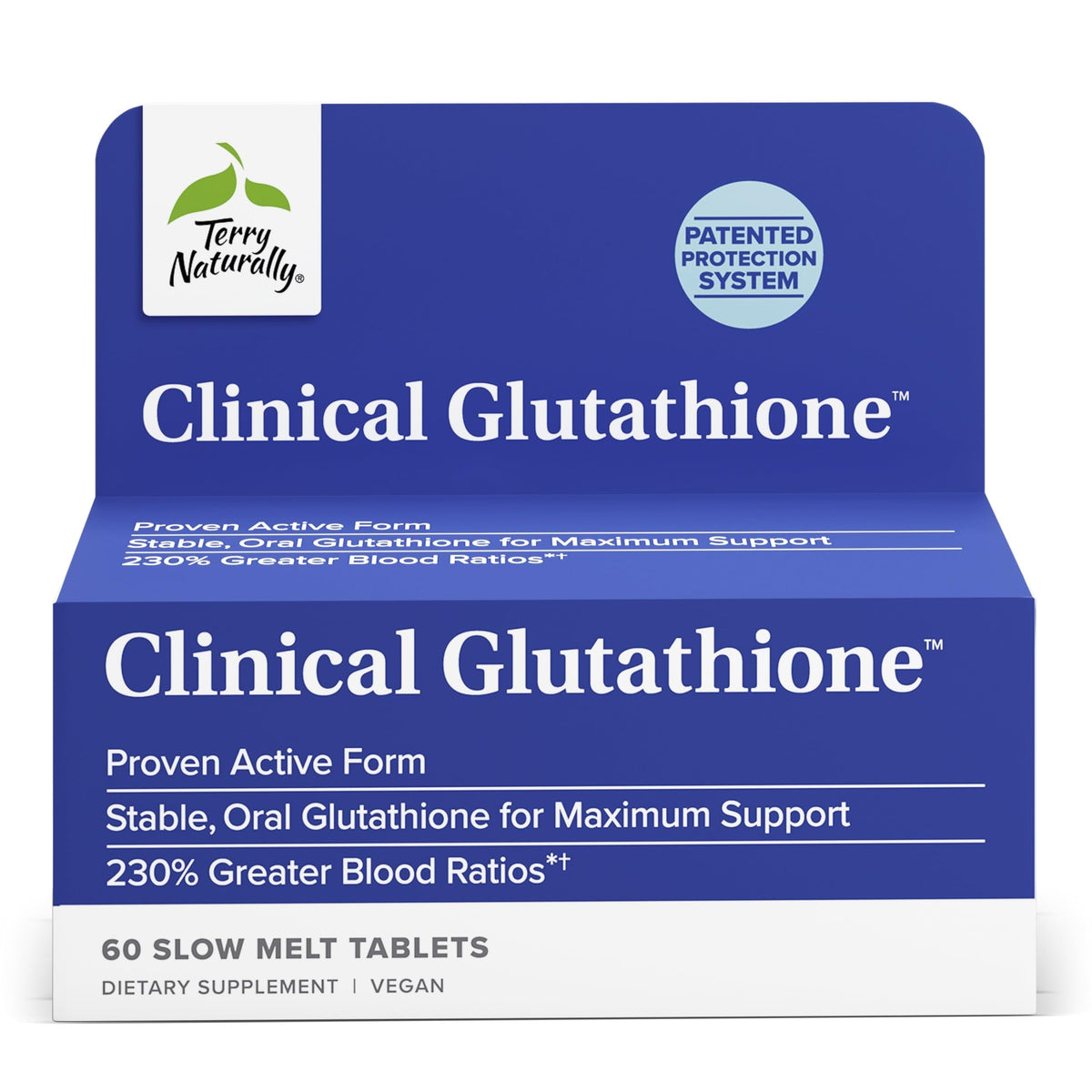 Terry Naturally Glutathione: comprimés dissolution lente en bouteille, soutien antioxydant potentiel.