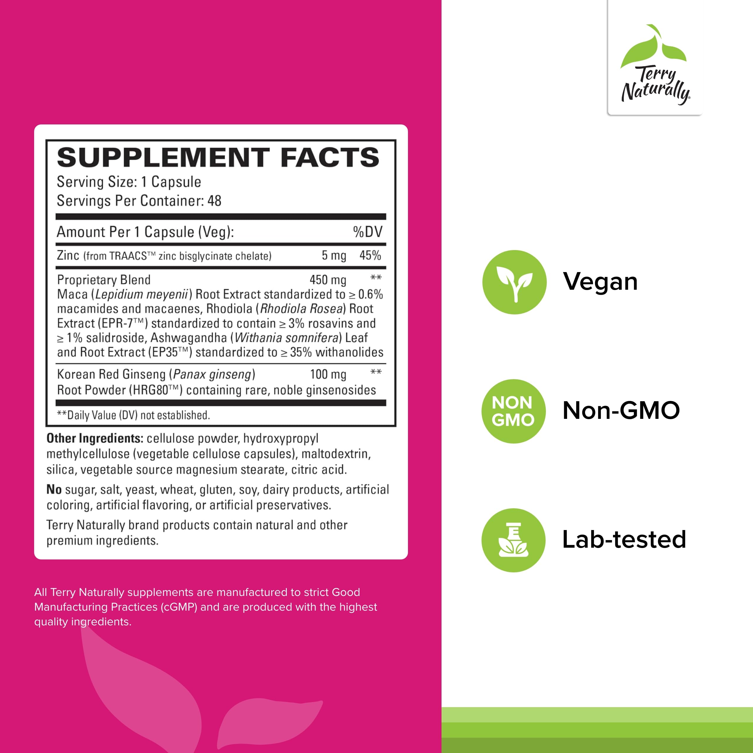 Terry Naturally HRG80 – gelules-ginseng-rouge, énergie quotidienne et équilibre hormonal potentiel.