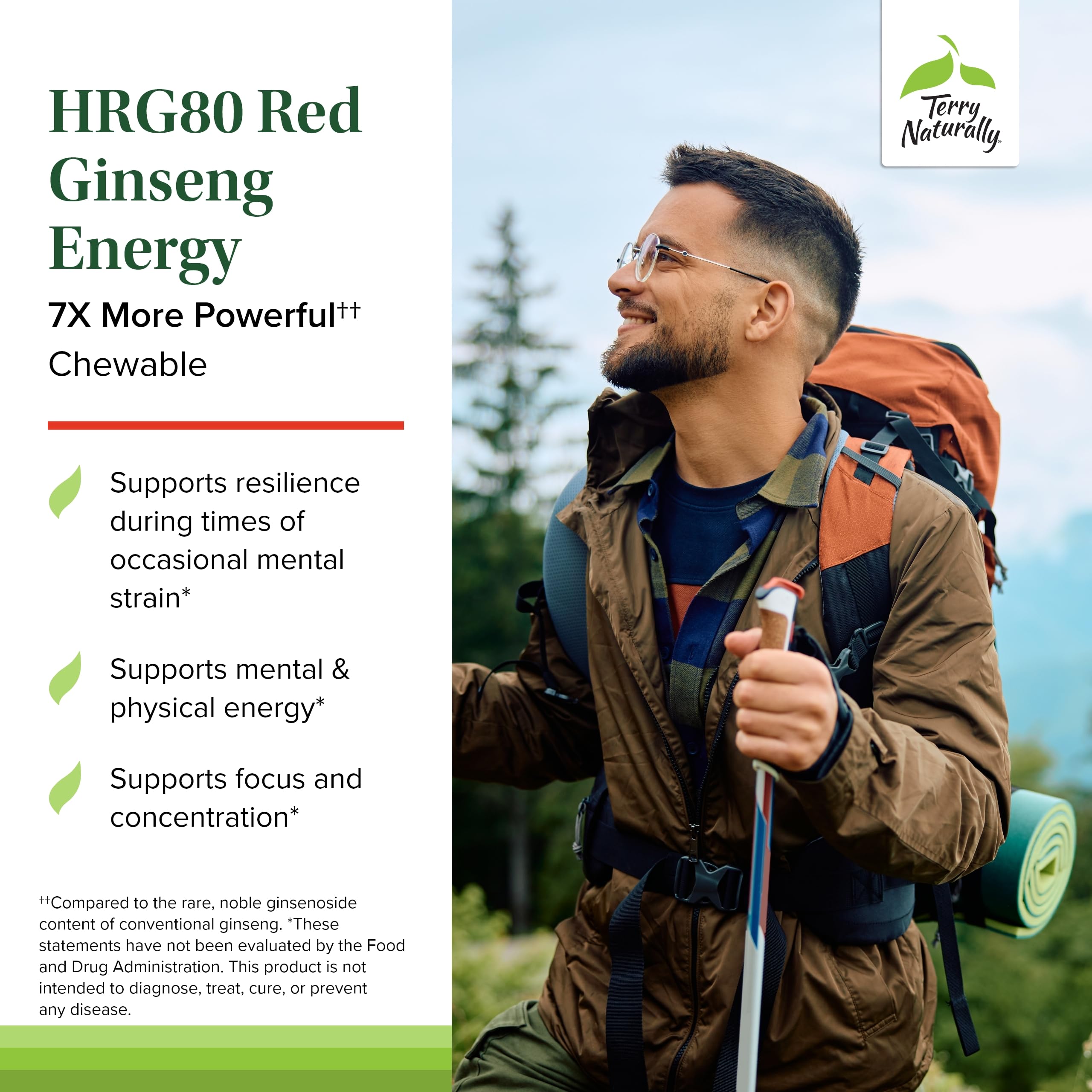 Terry Naturally HRG80 ginseng rouge – poudre de racine et nutriments.