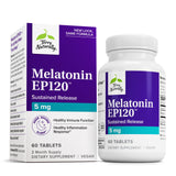 Terry Naturally Melatonin EP 5 mg sur boîte, soutien potentiel au sommeil nocturne.