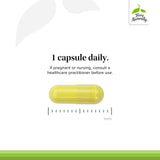 Étiquette Quercétine sans additifs artificiels: flacon et information produit.