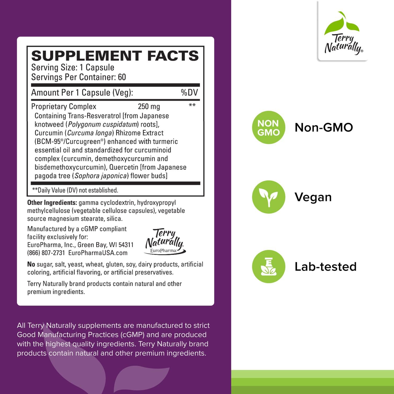 Terry Naturally Résveratrol Complex – Gélules: soutien antioxydant quotidien