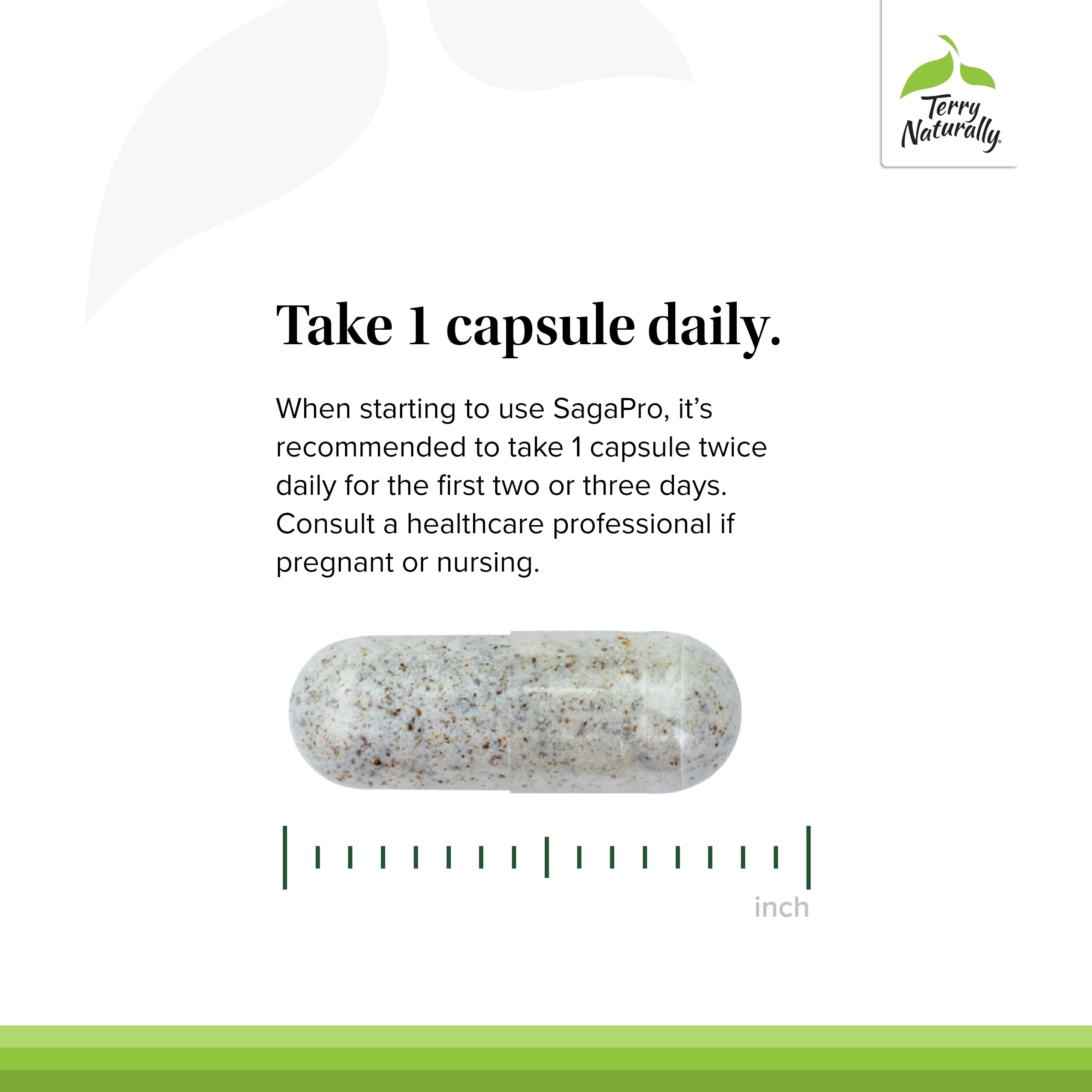 Terry Naturally SagePro étiquette indiquant absence d’allergenes et d’additifs artificiels.