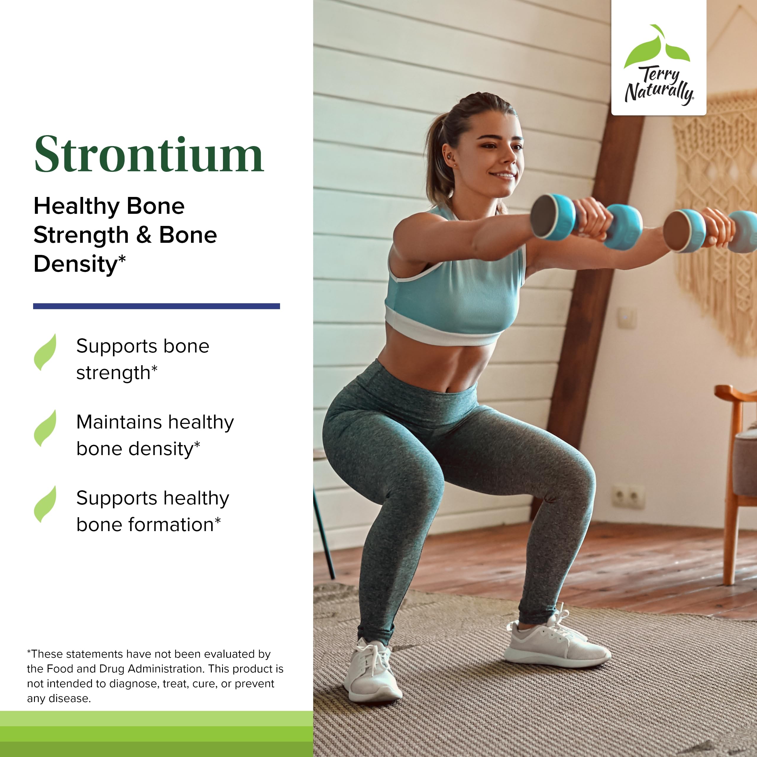 Absorption supérieure grâce au citrate de strontium Terry Naturally.