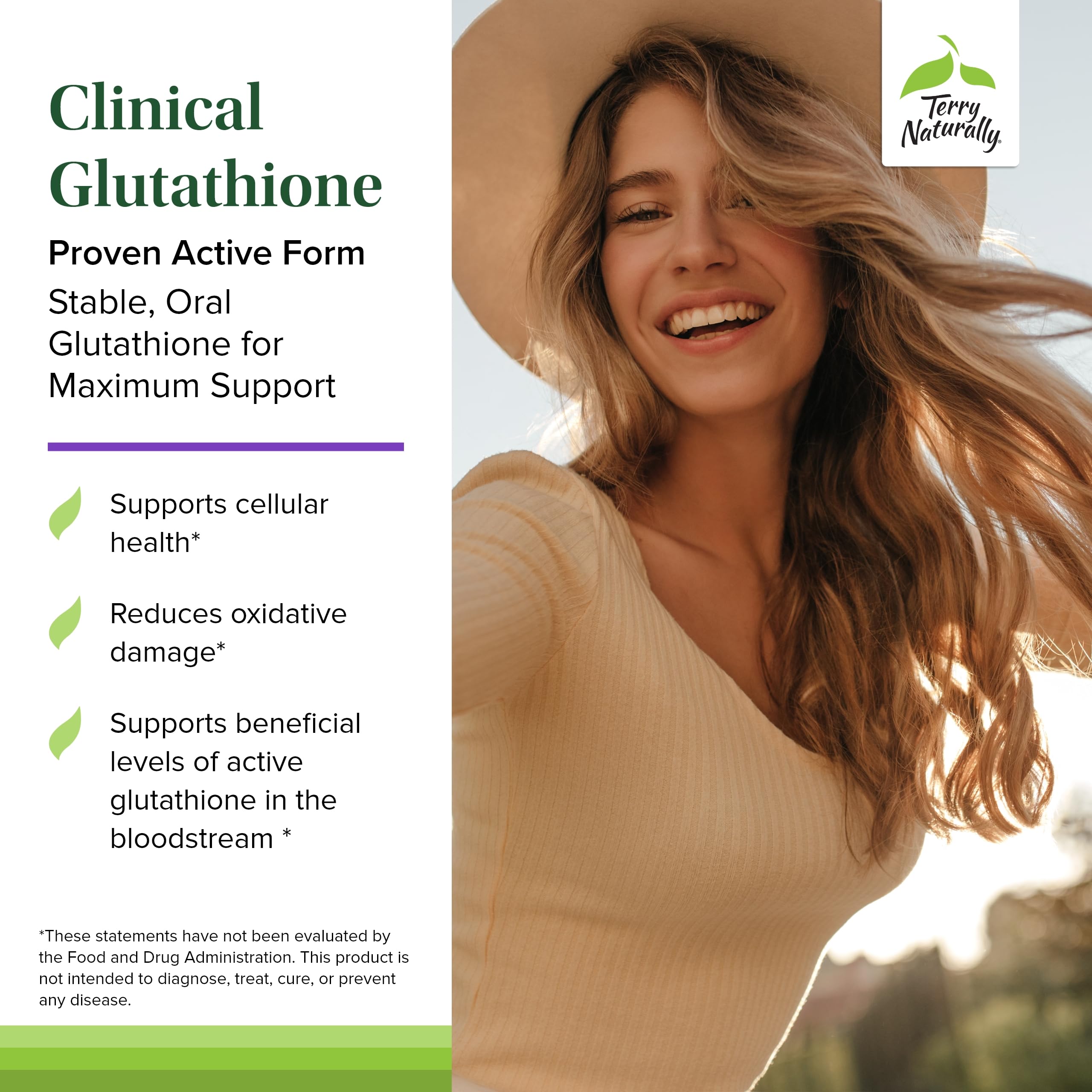Tablettes glutathion Terry Naturally avec Sublinthion pour absorption améliorée