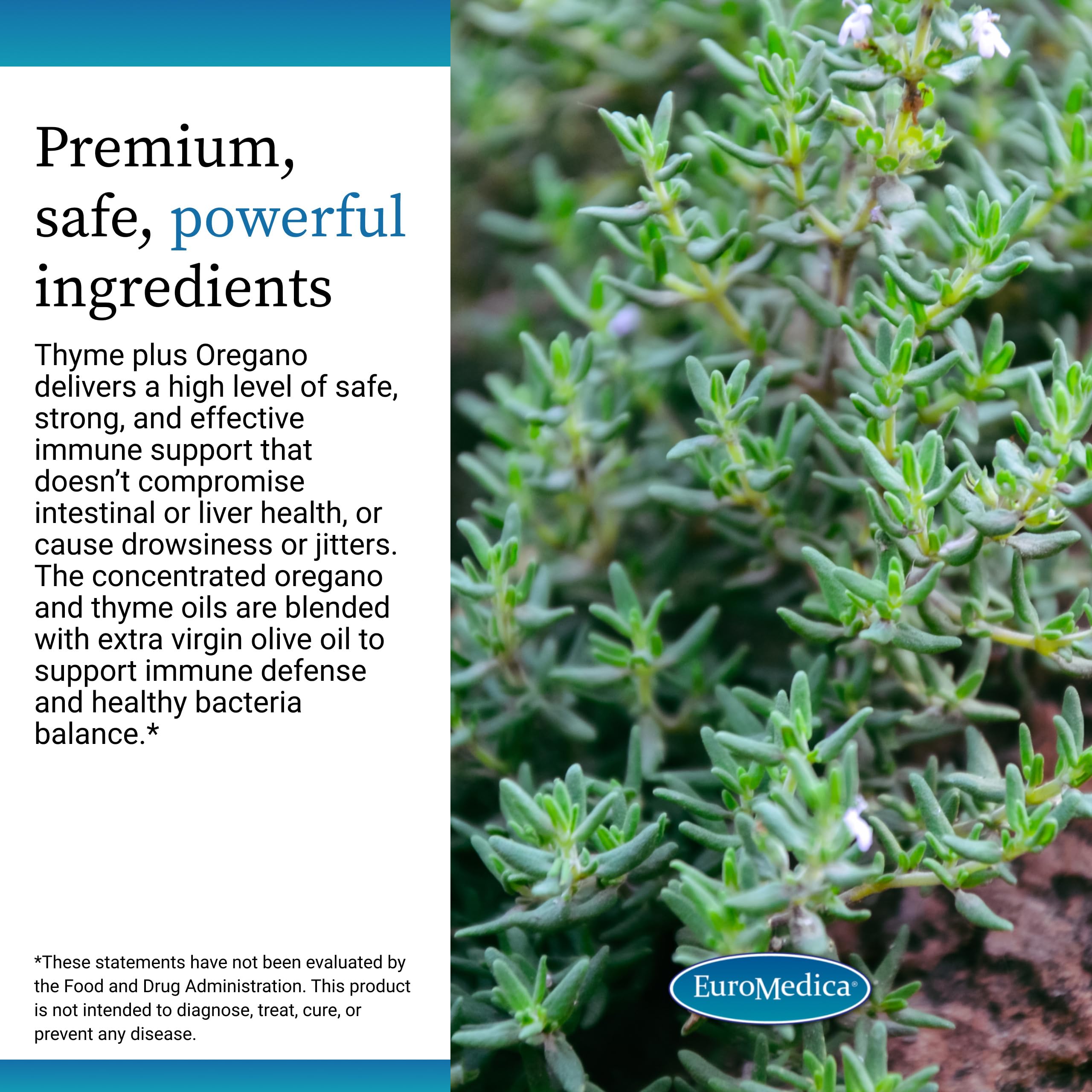 Terry Naturally Thyme Plus Oregano, utilisation quotidienne pratique pour le soutien digestif.