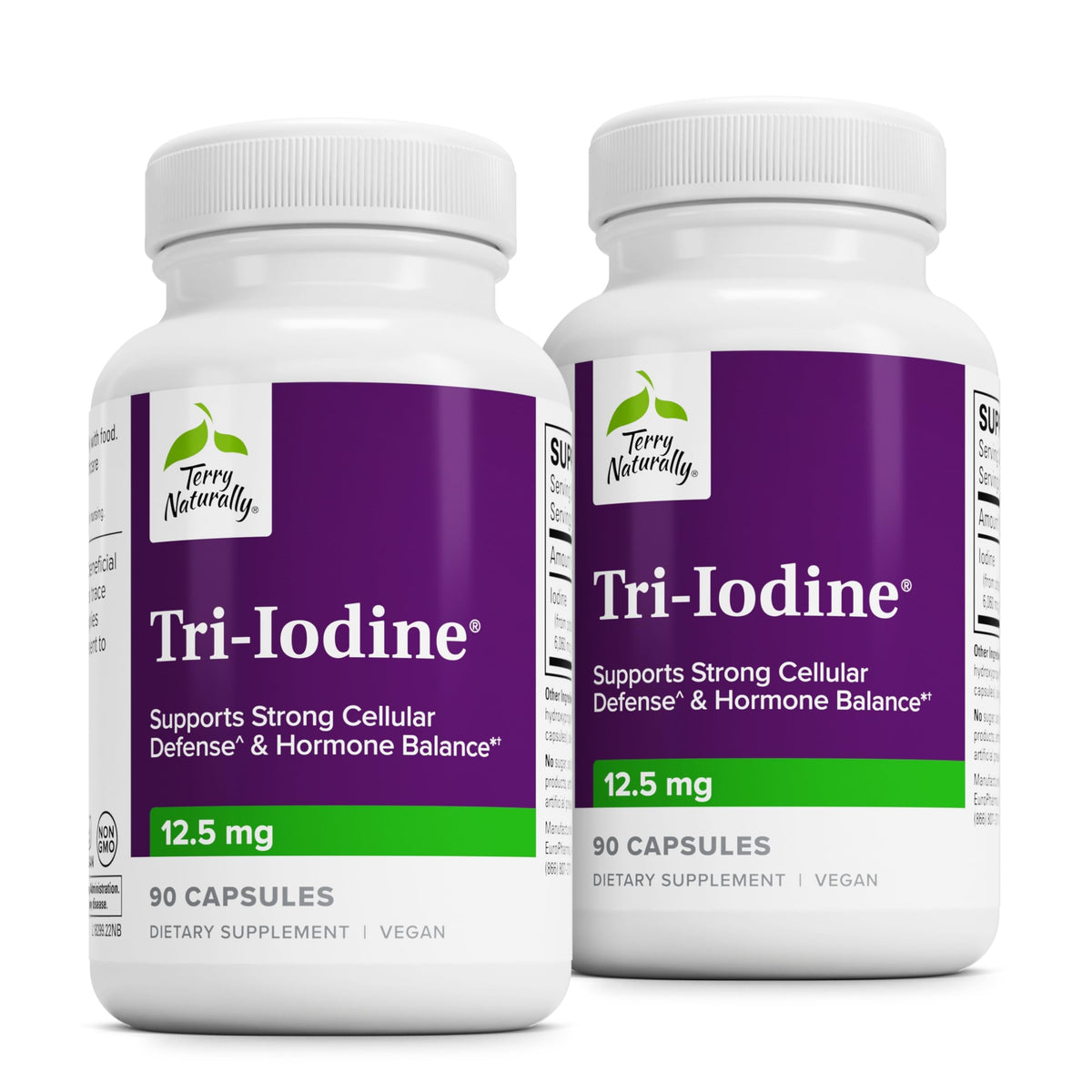 Terry Naturally Tri-Iodine : bouteille de 90 gélules prête pour un soutien quotidien