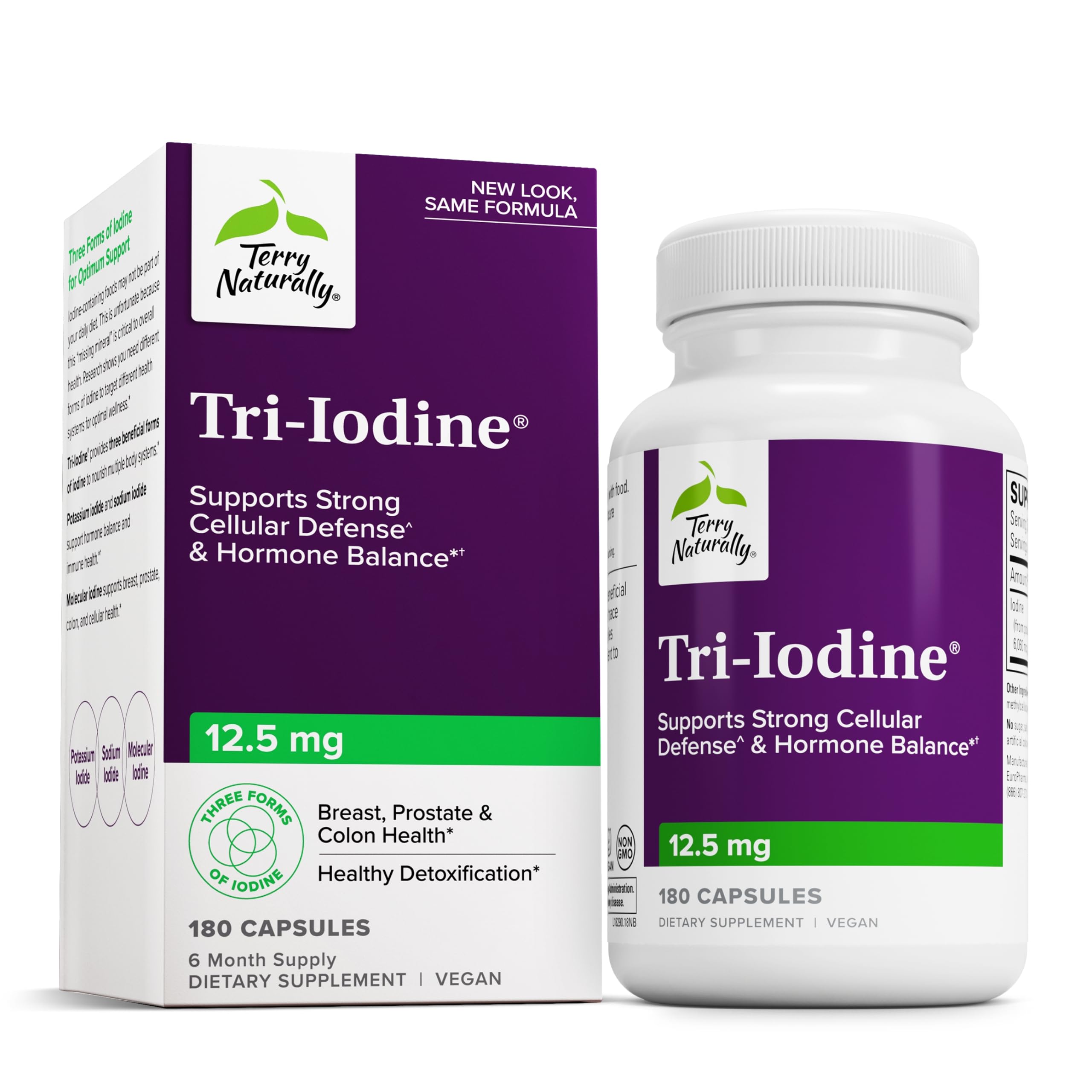 Marque Terry Naturally - bouteille Tri-Iodine: soutien potentiel à la thyroïde et à l énergie.