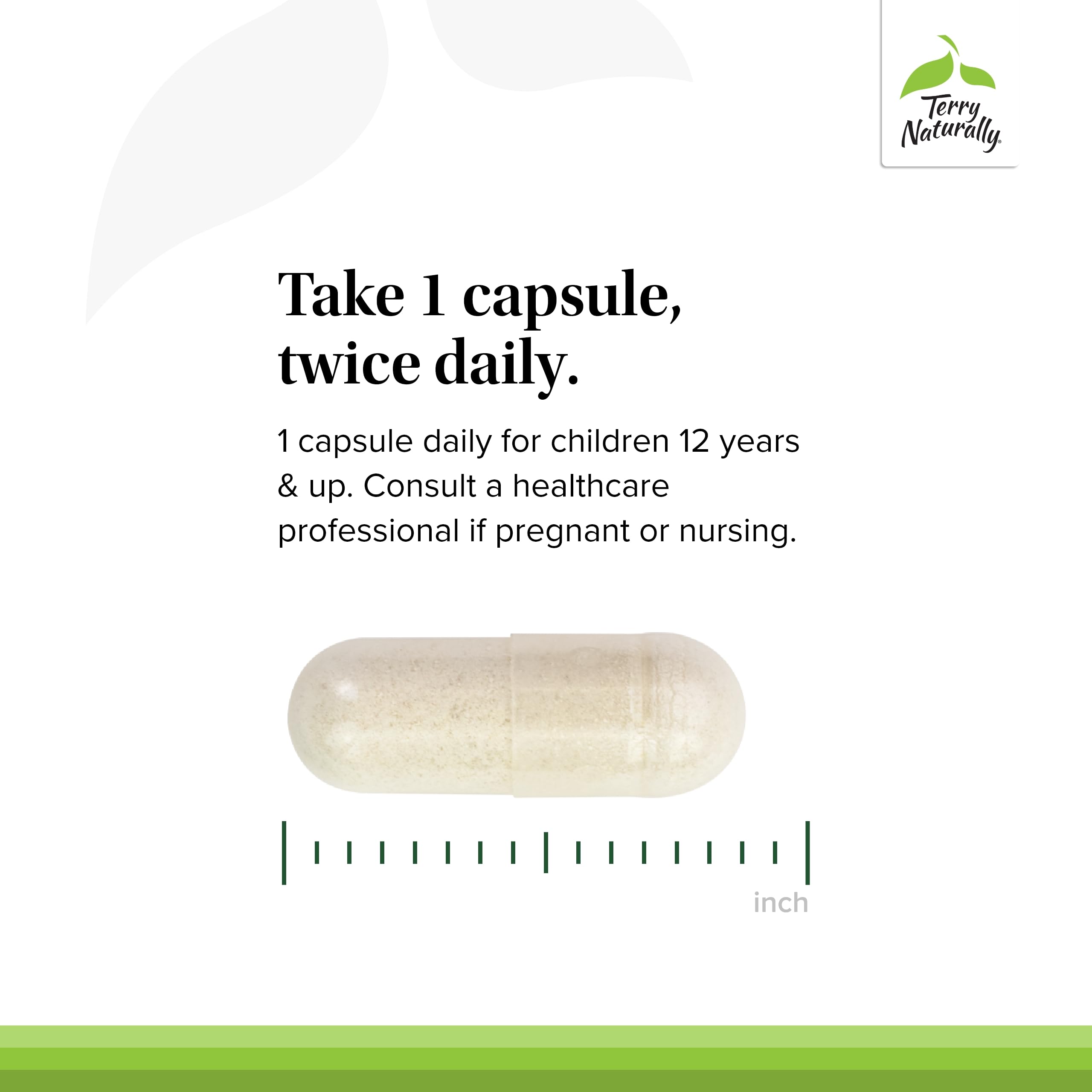 Terry Naturally usage quotidien suggère dosage simple et clair.