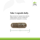 Posologie quotidienne simple: adultes 1–2 capsules, enfants 1 capsule.