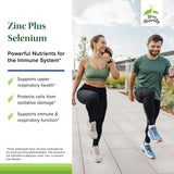 Étiquette du produit montrant zinc et sélénium et leur rôle.