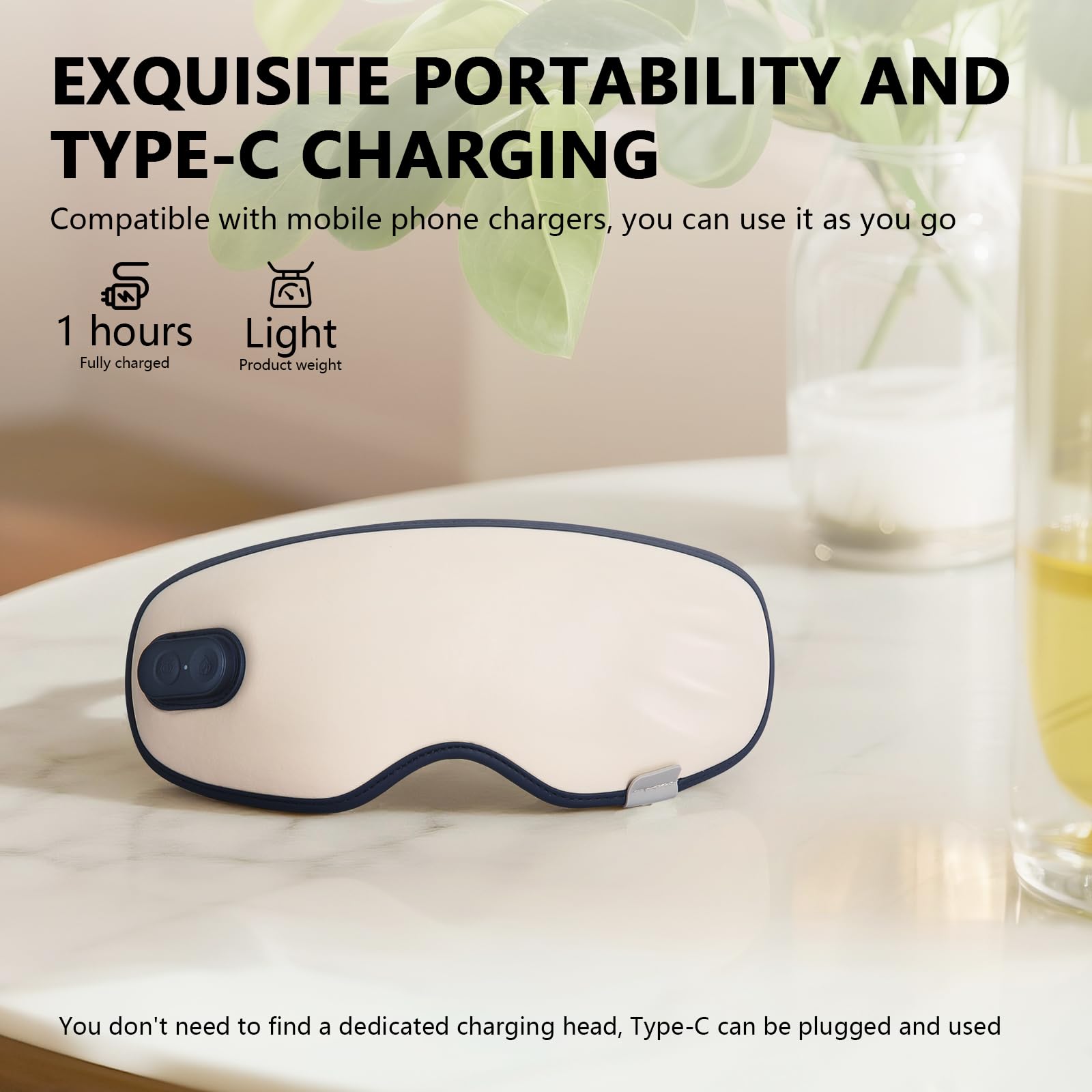 TeSabMi Masque Oculaire – portable et sans fil, idéal au bureau.