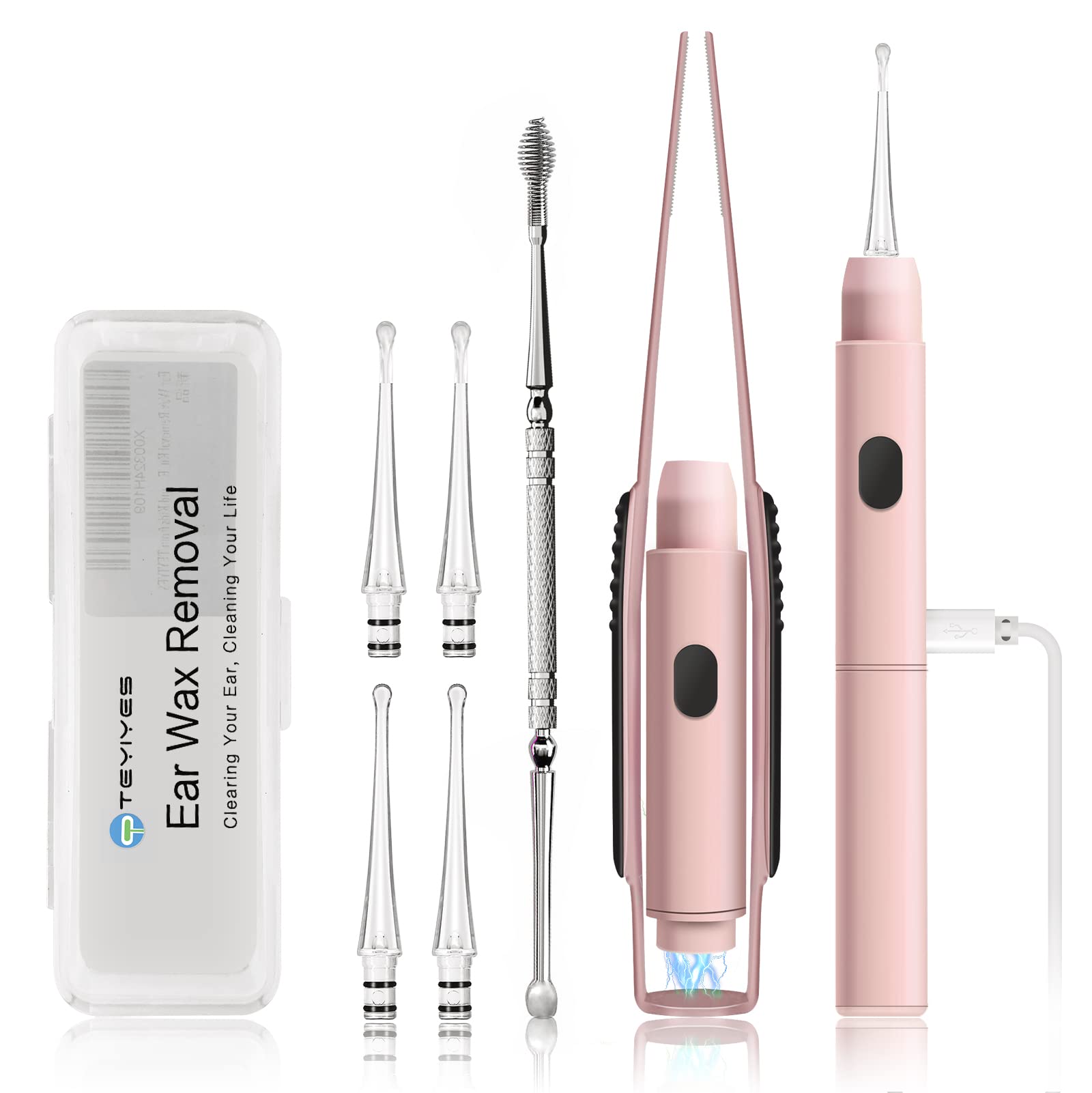 TEYIYES kit-nettoyage-oreilles-lumiere: vue d’ensemble du kit lumineux pour un nettoyage précis