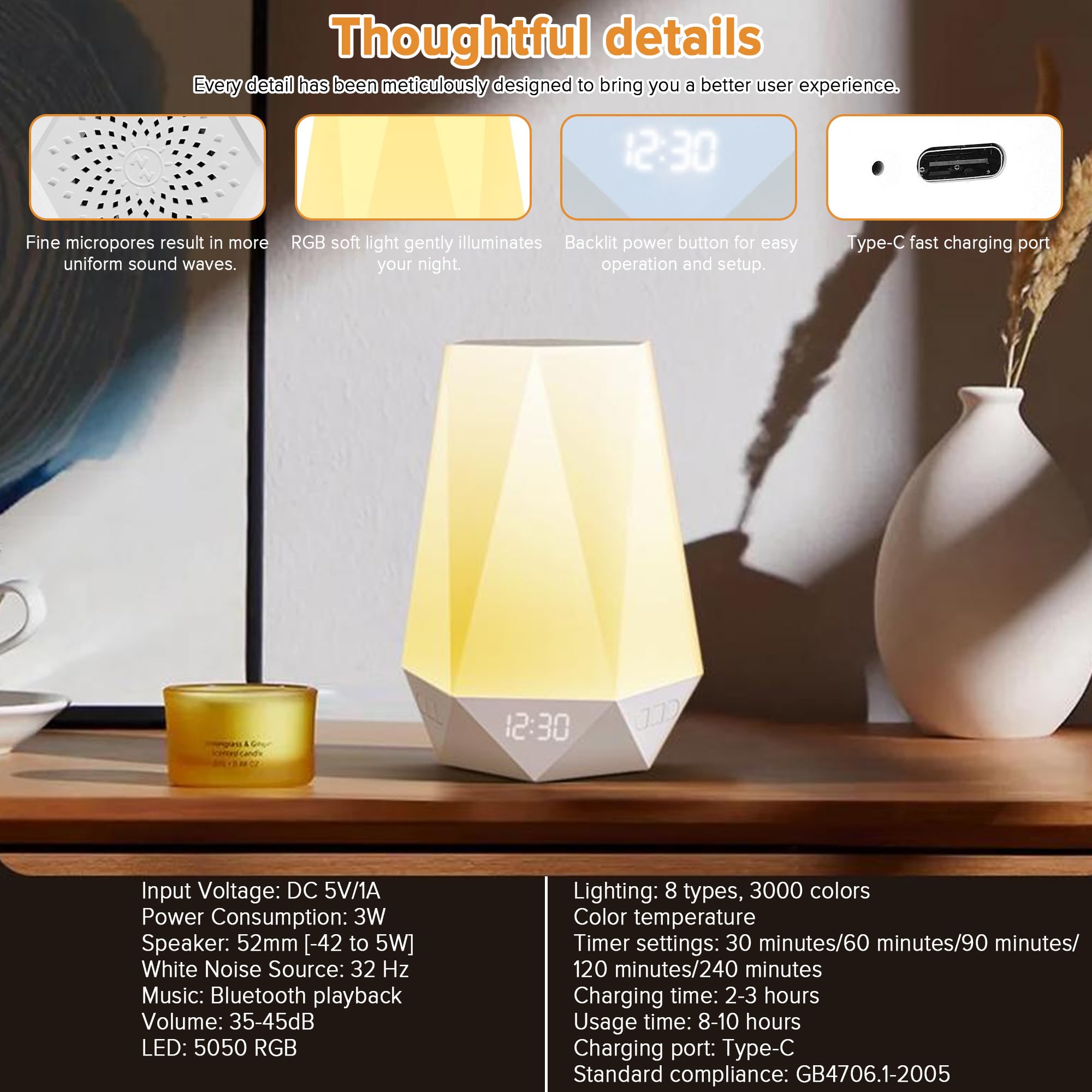 Minuterie programmable TfruKiet pour une routine lumineuse et sonore prévisible.