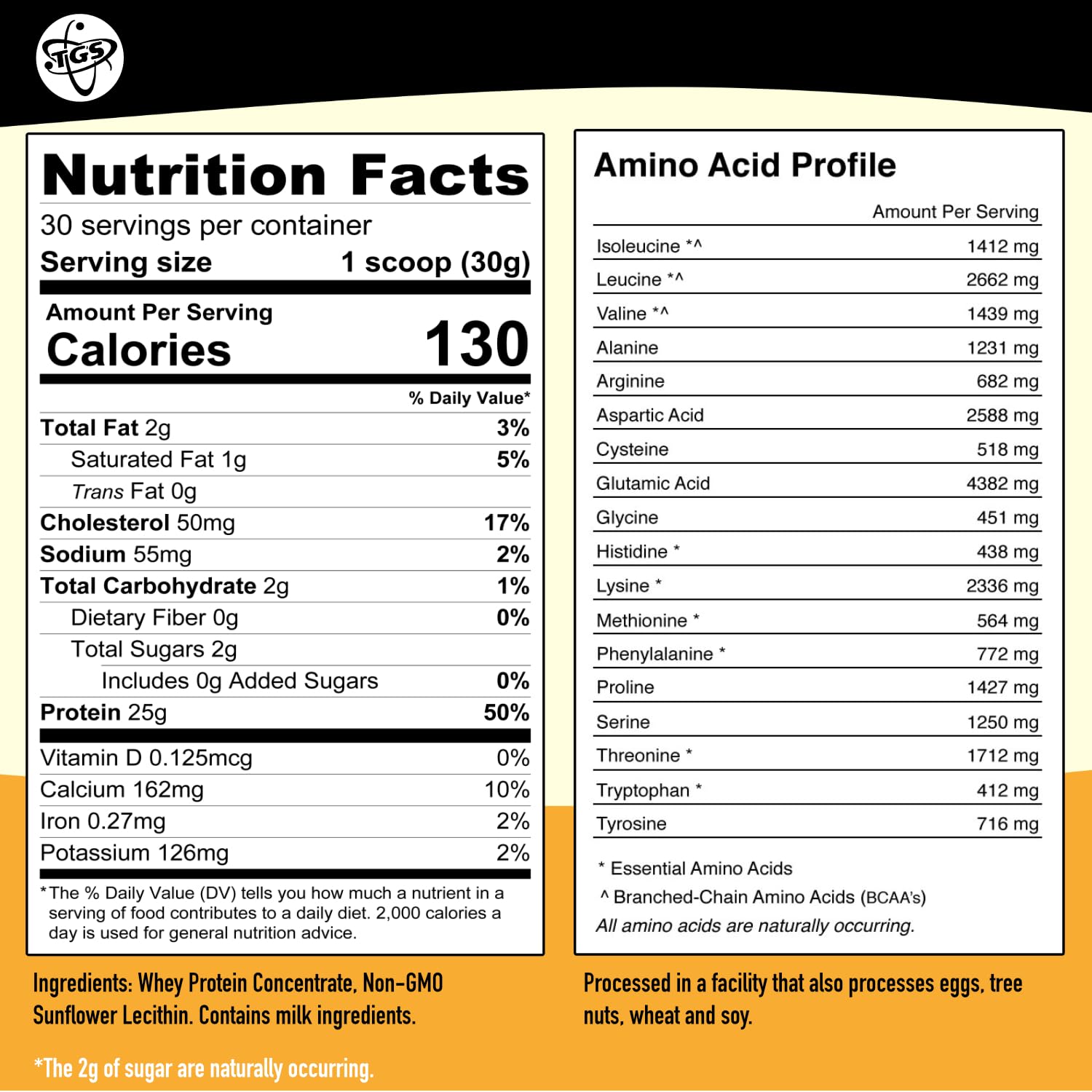 Cuillère-dose TGS Nutrition Whey Protéine, pratique et précise pour chaque portion.