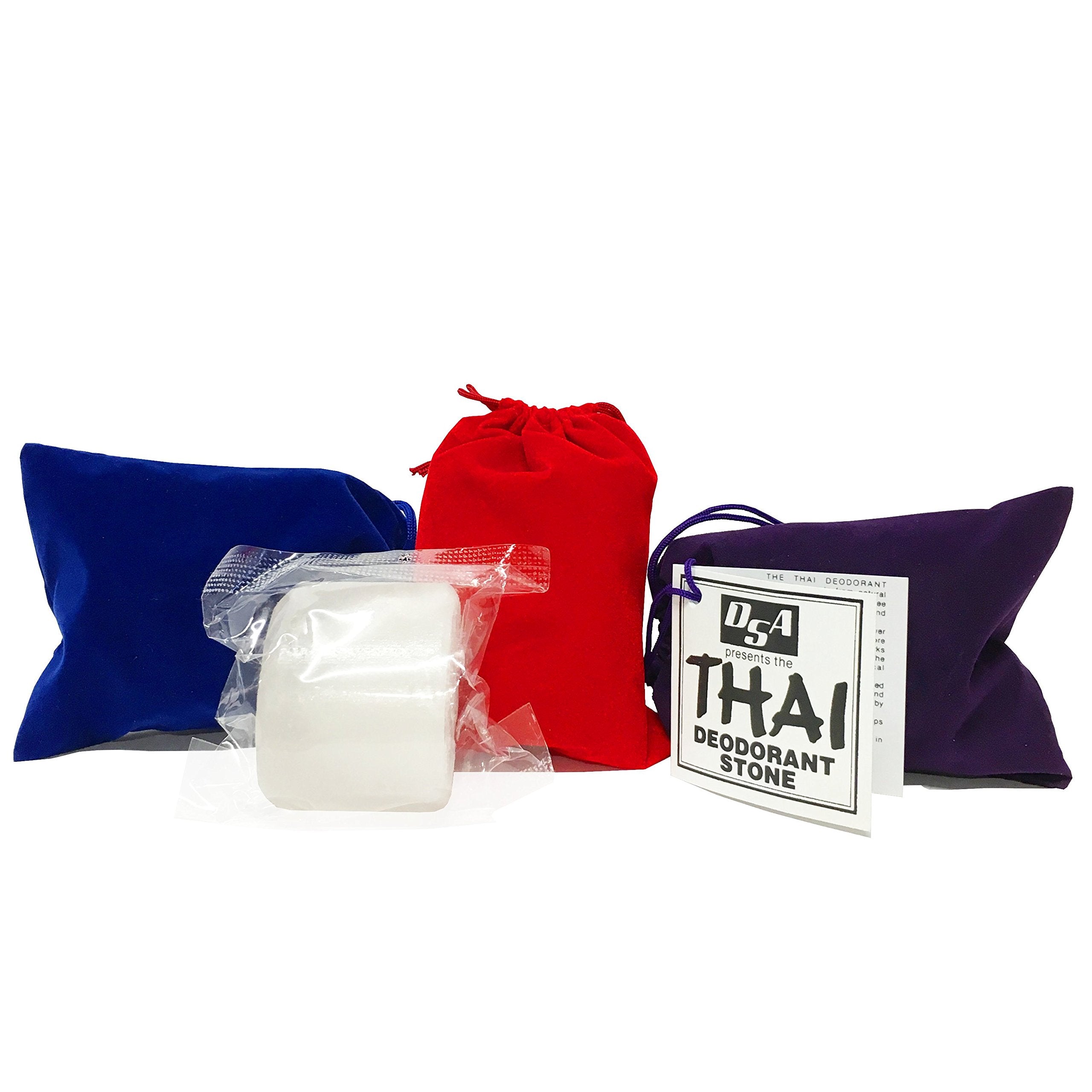 Thai Deodorant Stone: pierre déodorante naturelle avec pochette velours, protection longue durée