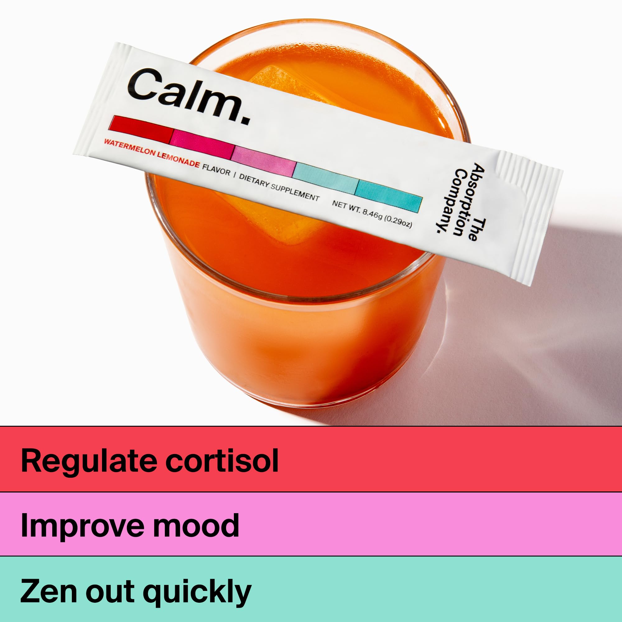 The Absorption Company Calm Drink Mix verre glacé avec pasteque-citronnade moment de détente