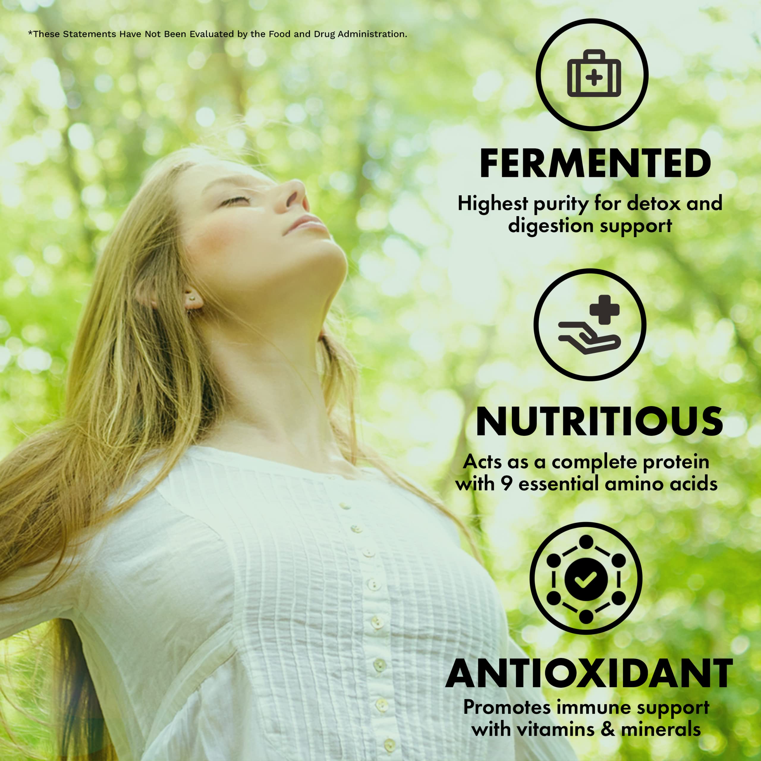 The Chlorella Company tablettes fermentées fournissent protéines végétales pour l'organisme.