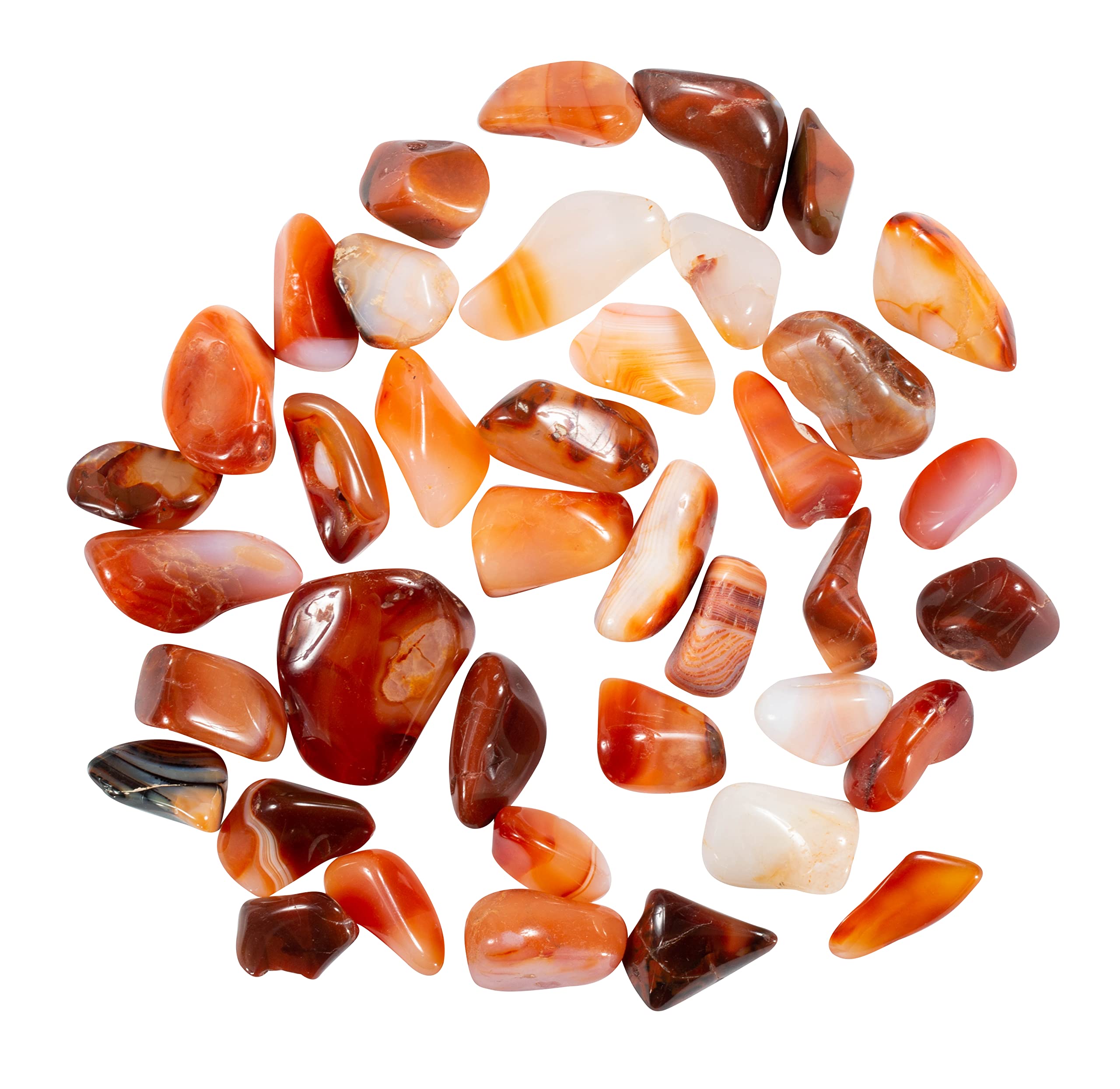 The Chrysalis Stone Carnelian – assortiment varié dans un bol pour méditation et focus