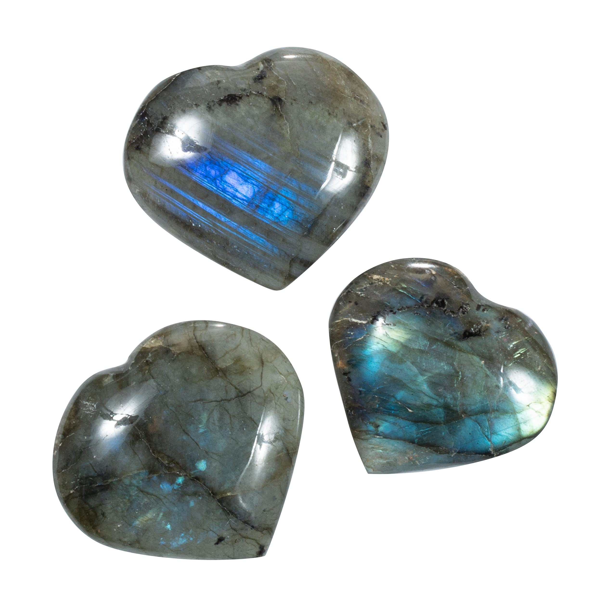 The Chrysalis Stone Labradorite Coeur Puff 1 pouce — parfaite pour méditation et énergie positive