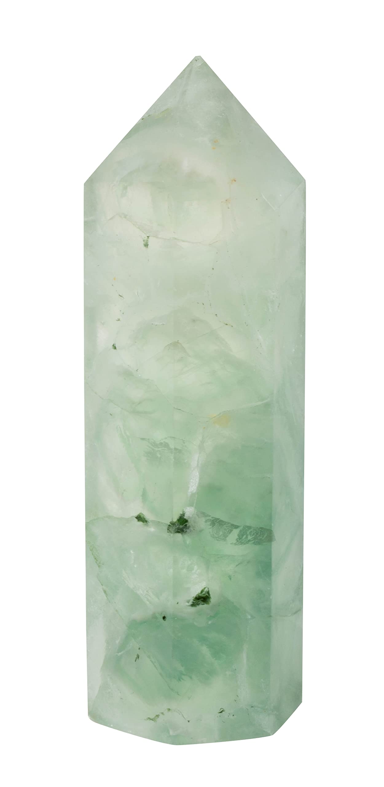 The Chrysalis Stone pointe fluorite vue 1: clarté mentale et paix intérieure