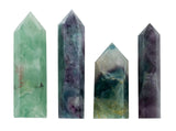 The Chrysalis Stone pointe fluorite vue quatre: design naturel et éclat coloré