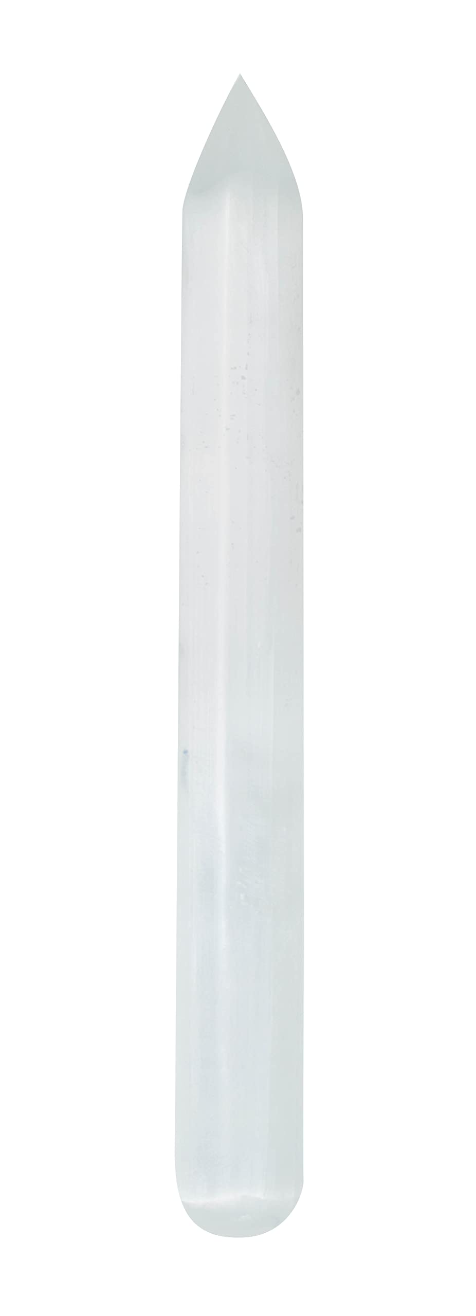 The Chrysalis Stone baguette sélénite, outil de massage apaisant pour méditation et énergie.