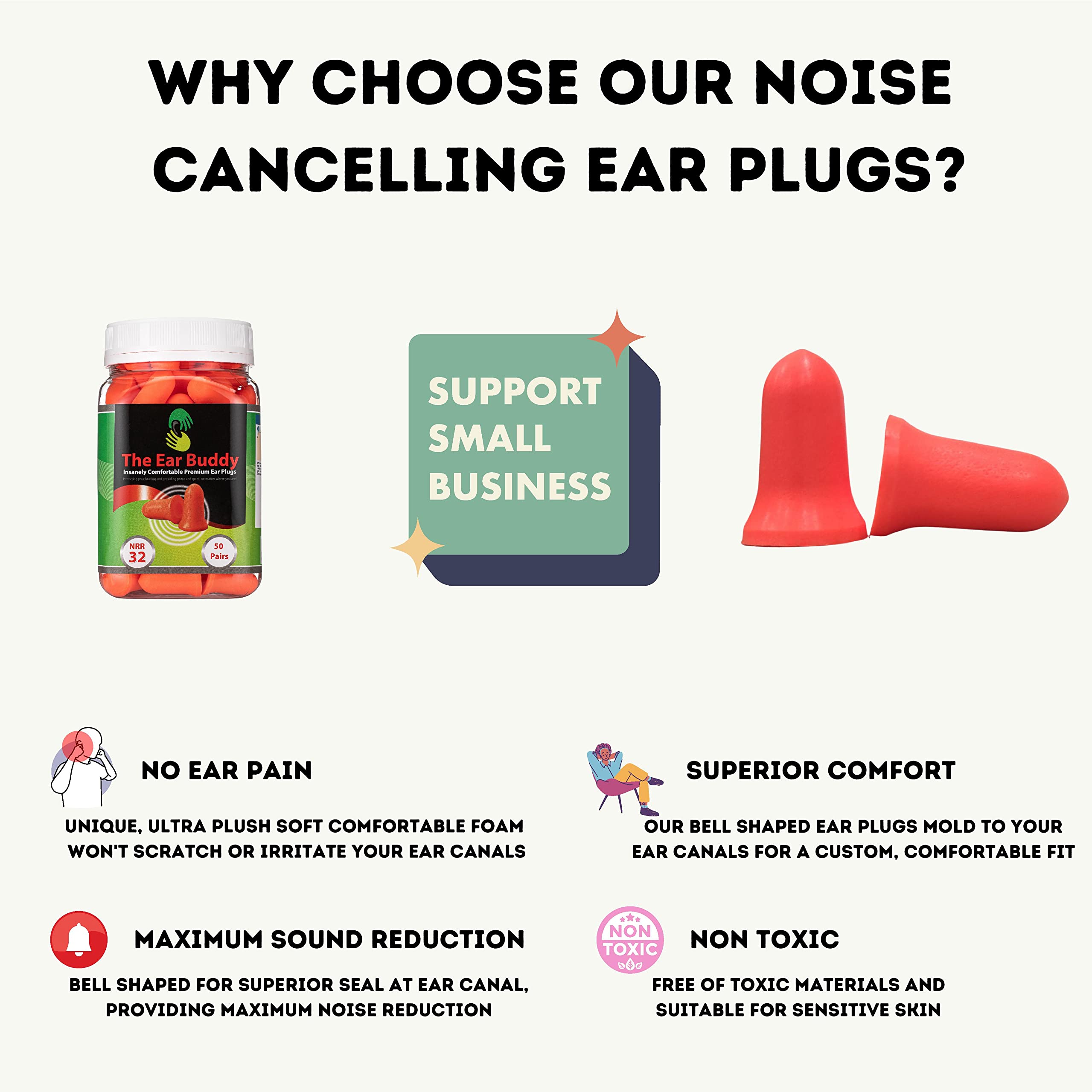 The Ear Buddy emballage 50 paires montre une option pratique.