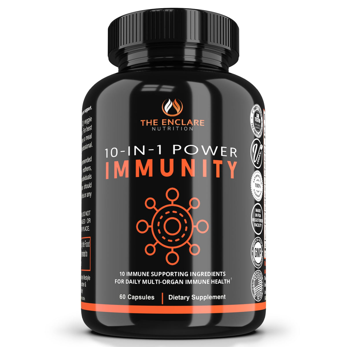 THE ENCLARE NUTRITION Bouteille-soutien-immunitaire-10-en-1: utilisation quotidienne potentielle.