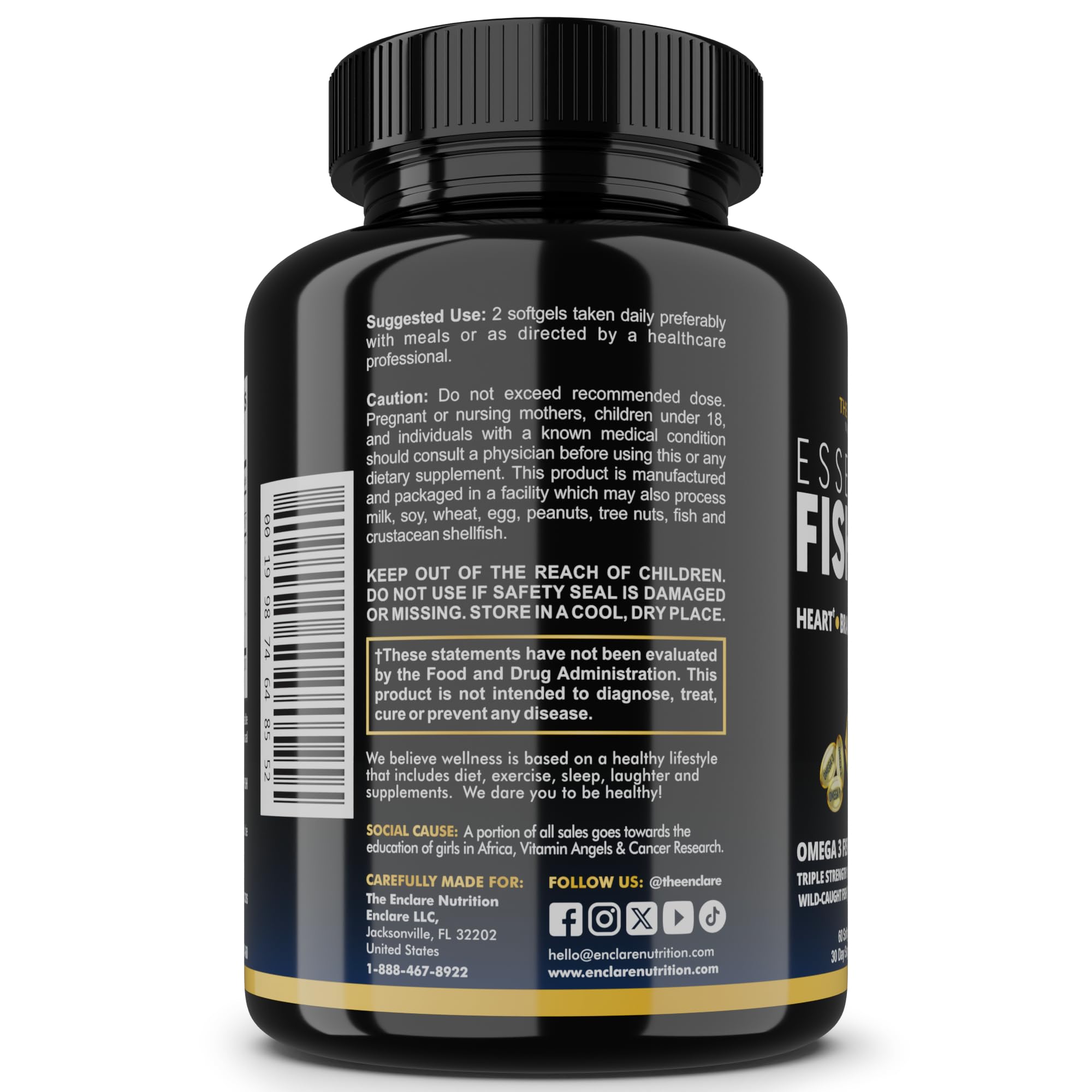 THE ENCLARE NUTRITION - Gélules enterriques oméga-3, meilleure absorption et digestion douce.