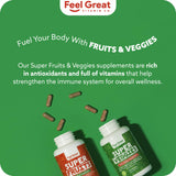 Ingrédients super-aliments Feel Great issus fruits et légumes.