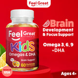 Gommes Feel Great pour enfants, doseur visible, utilisation facile.