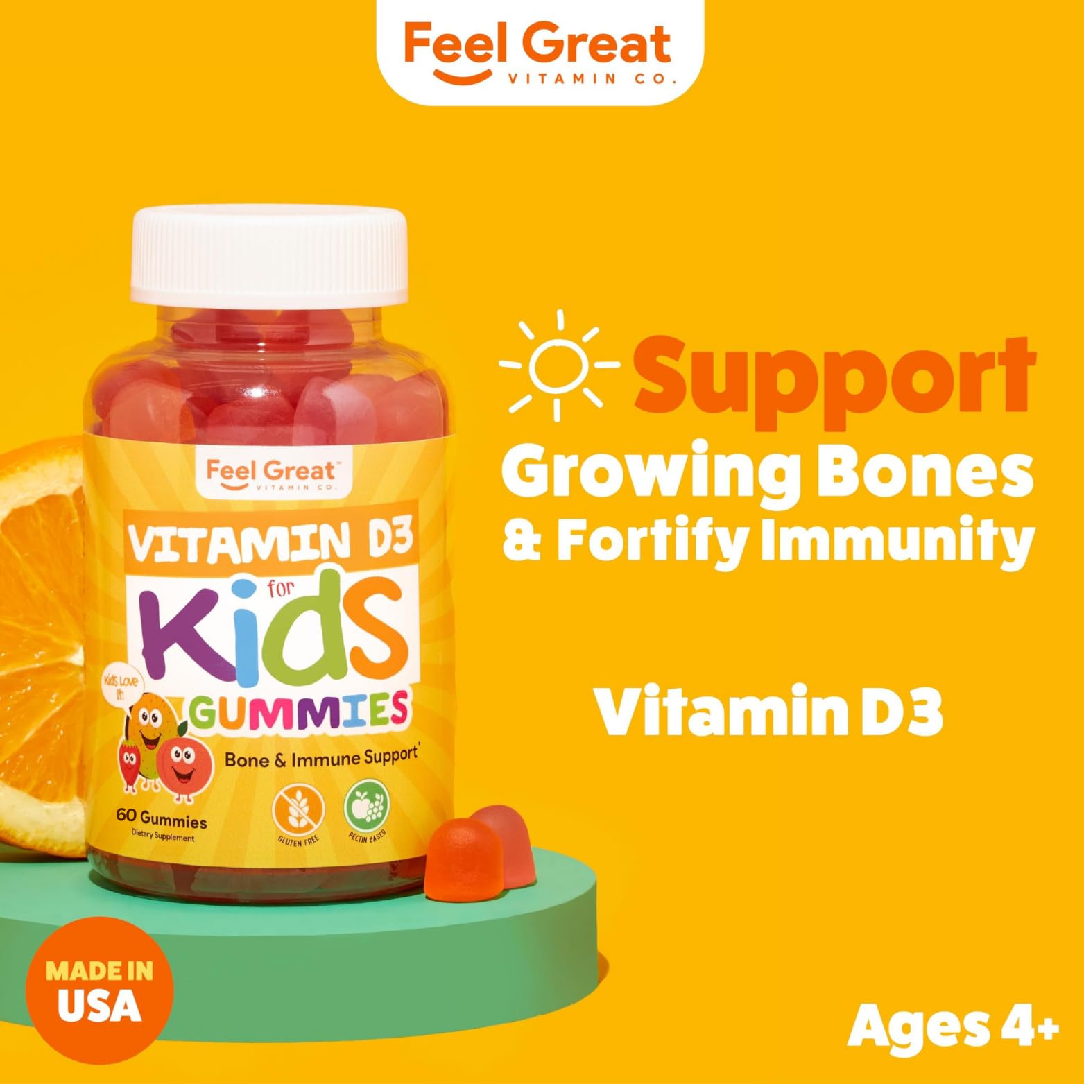 The Feel Great Vitamin Company D3 gommes enfants — dégustation, goût fruité et usage quotidien.