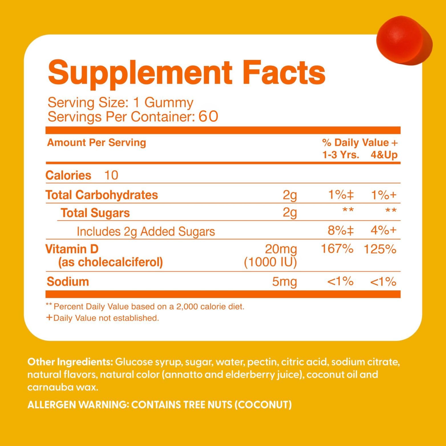 The Feel Great Vitamin Company D3 gommes — ingrédients végétaux, sans gélatine animale.