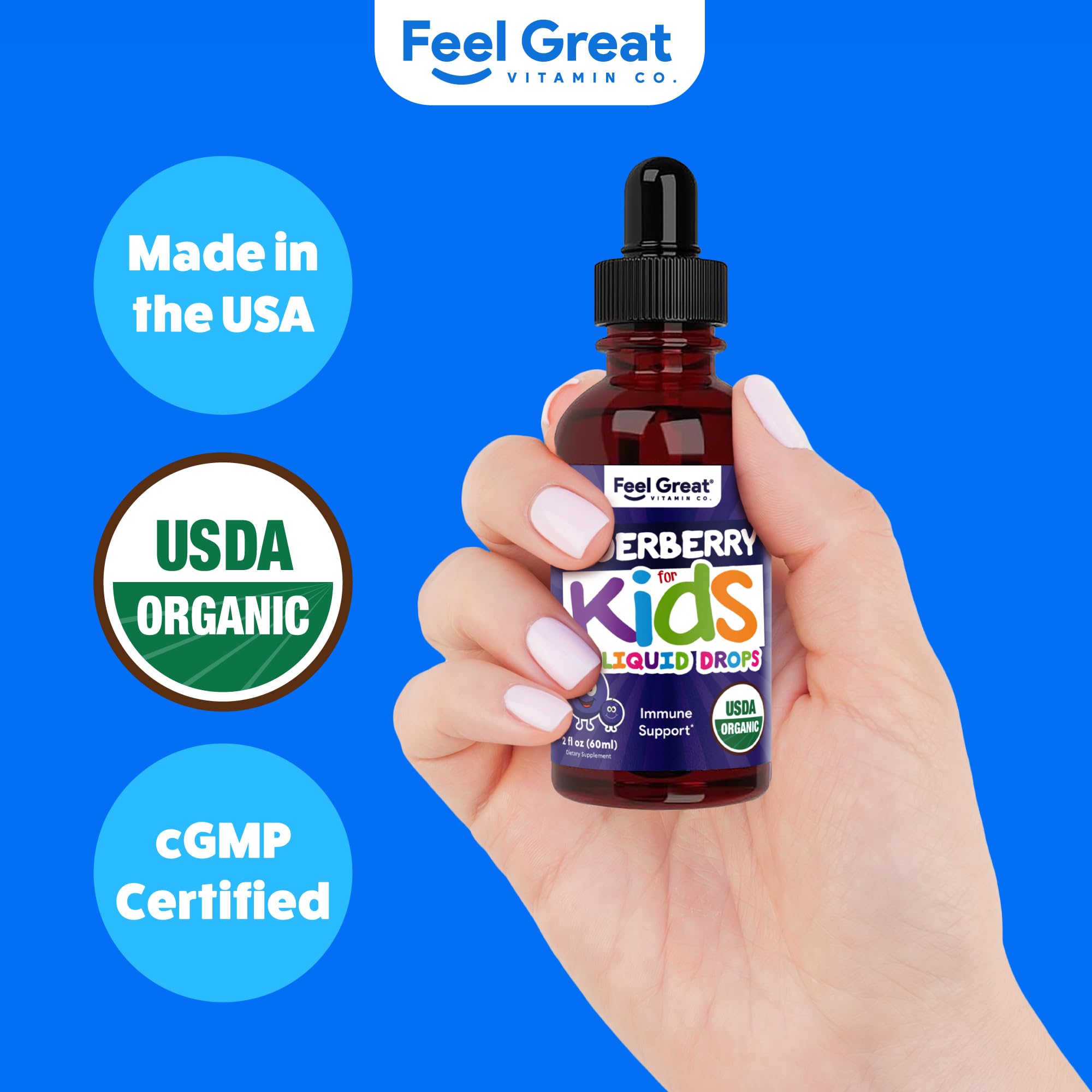 Formule sans allergènes et additifs artificiels The Feel Great Vitamin Company.