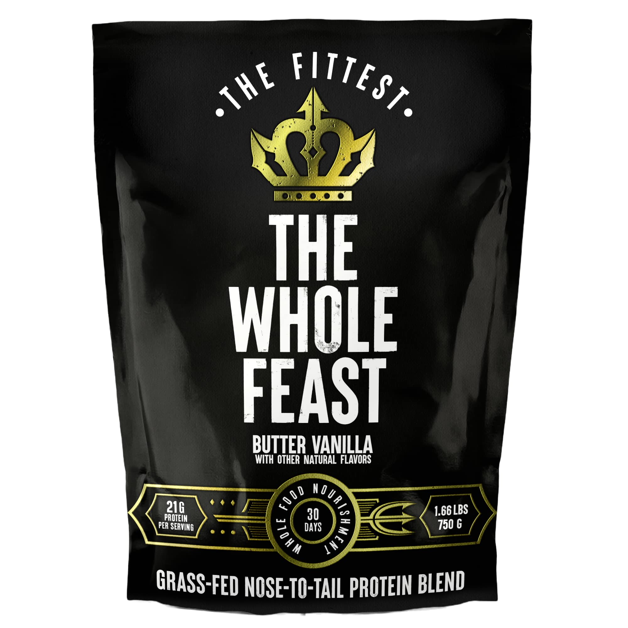 The Fittest Ever Whole Feast – bouteille vanille, shake prêt à préparer après entraînement.